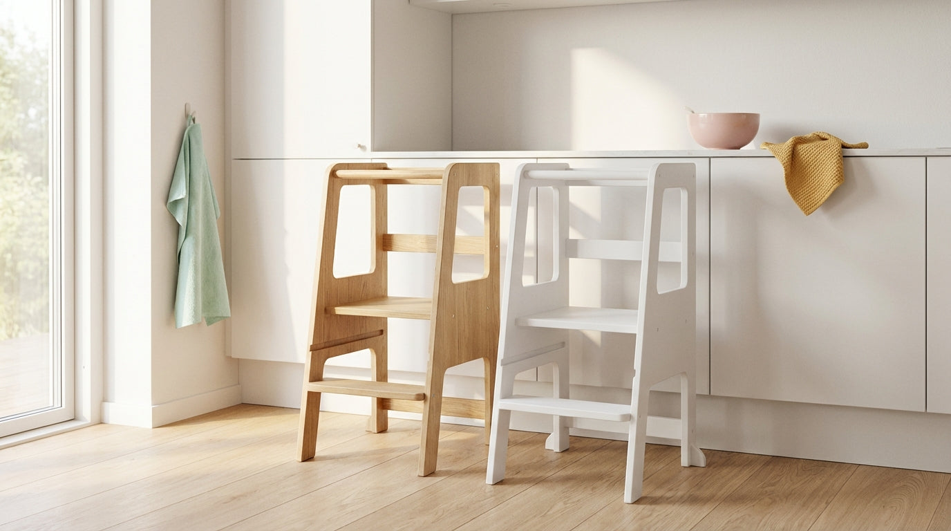 Lernturm Holz oder Kunststoff? Materialien im Vergleich für Eltern