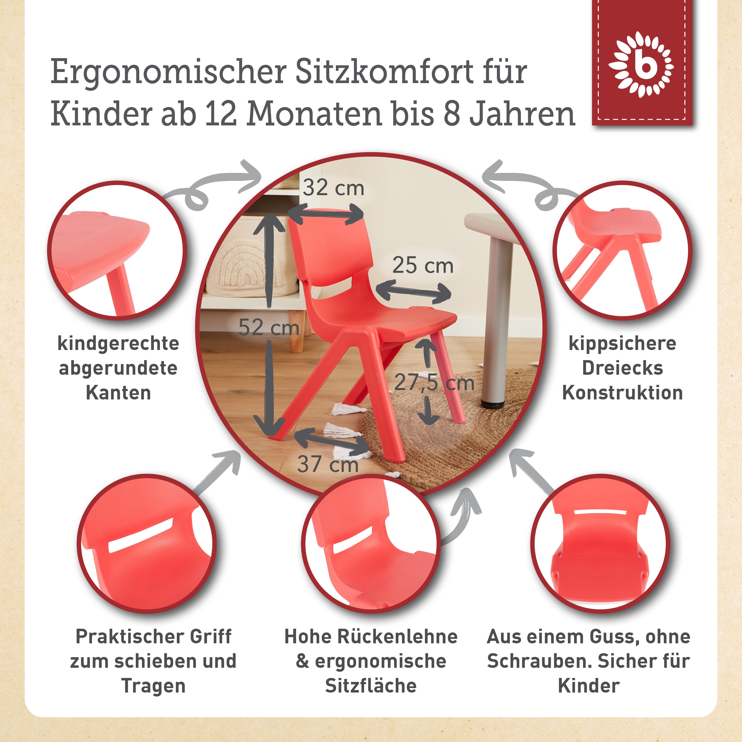 Kinderstuhl Rot