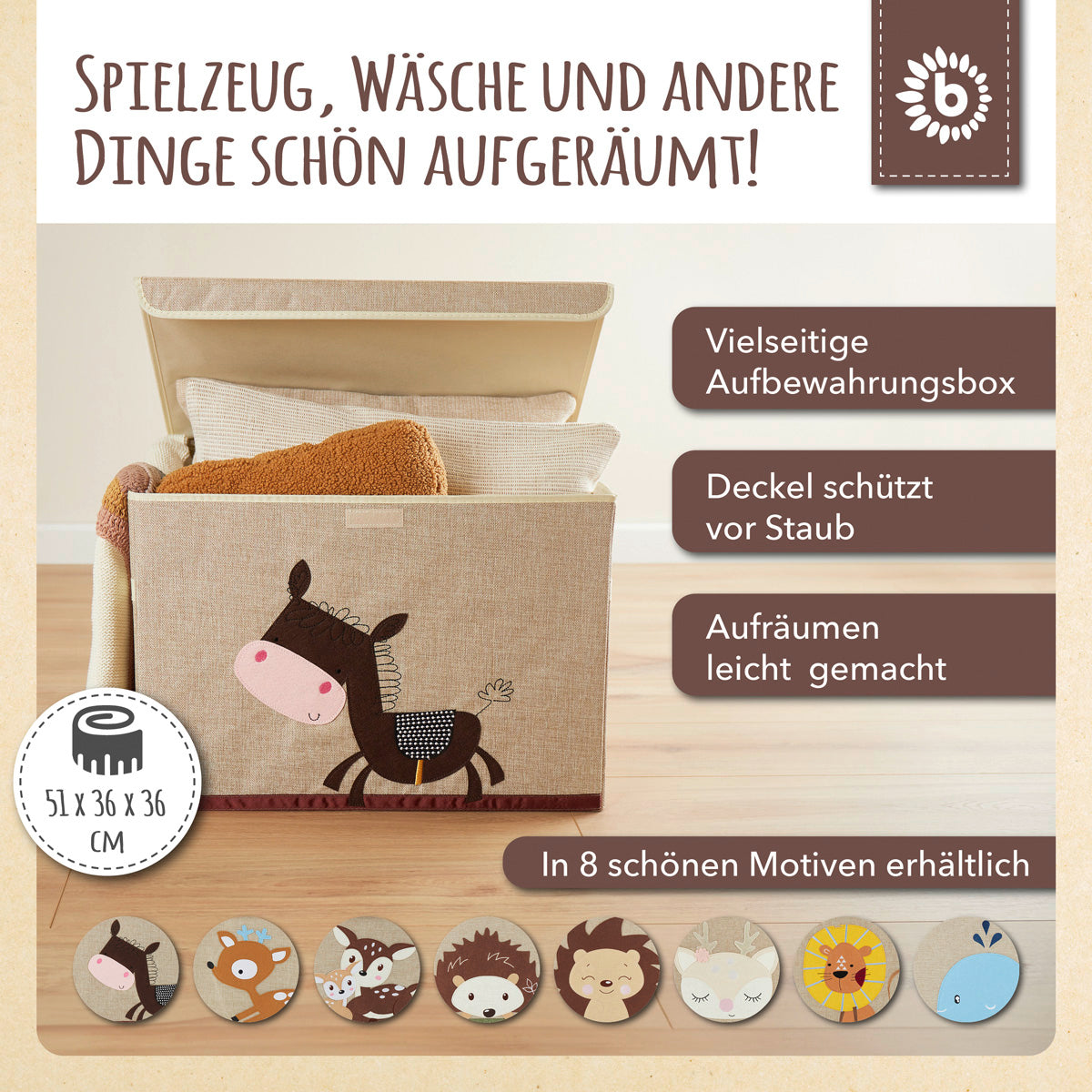 Aufbewahrungsbox Esel mit Deckel