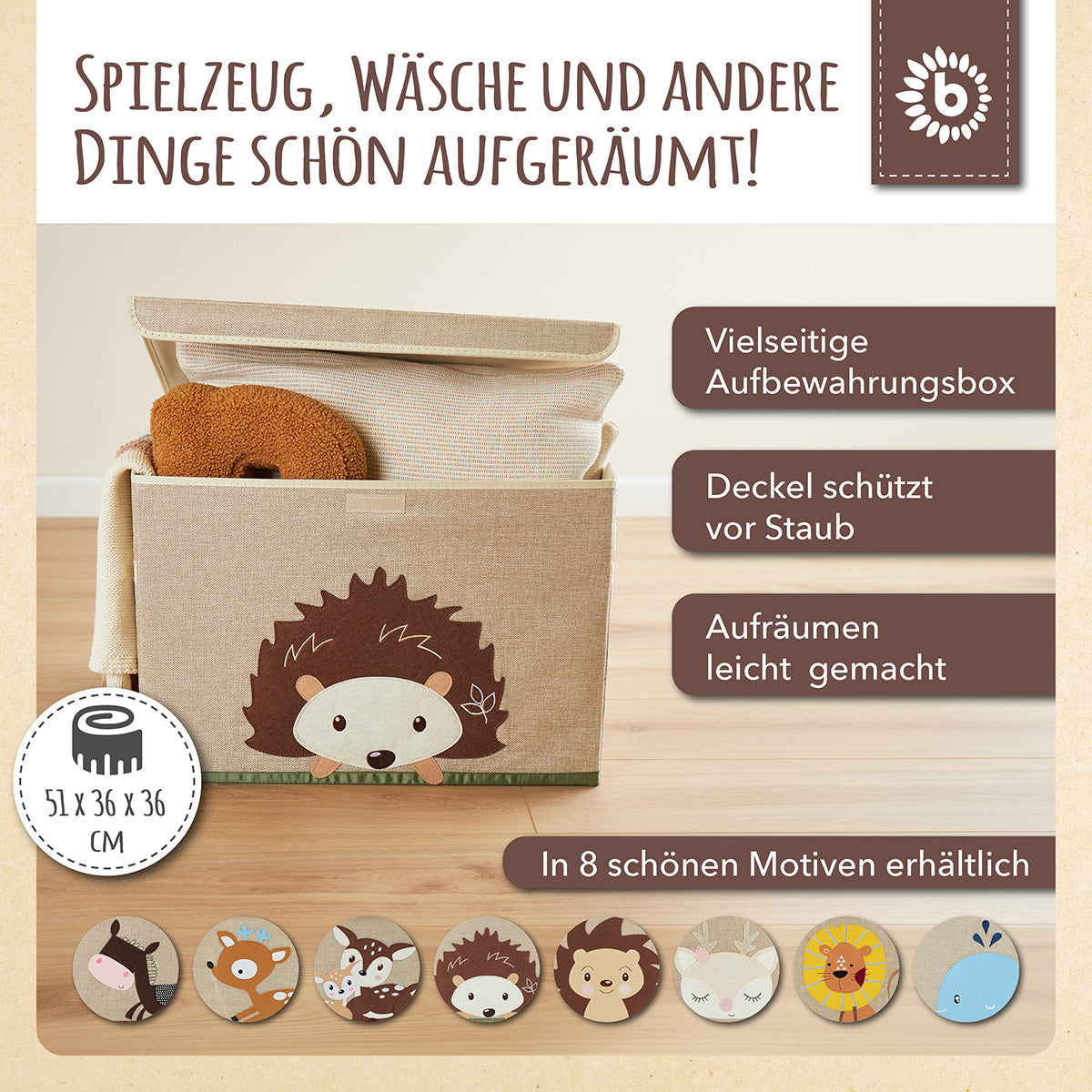 Aufbewahrungsbox Igel mit Deckel
