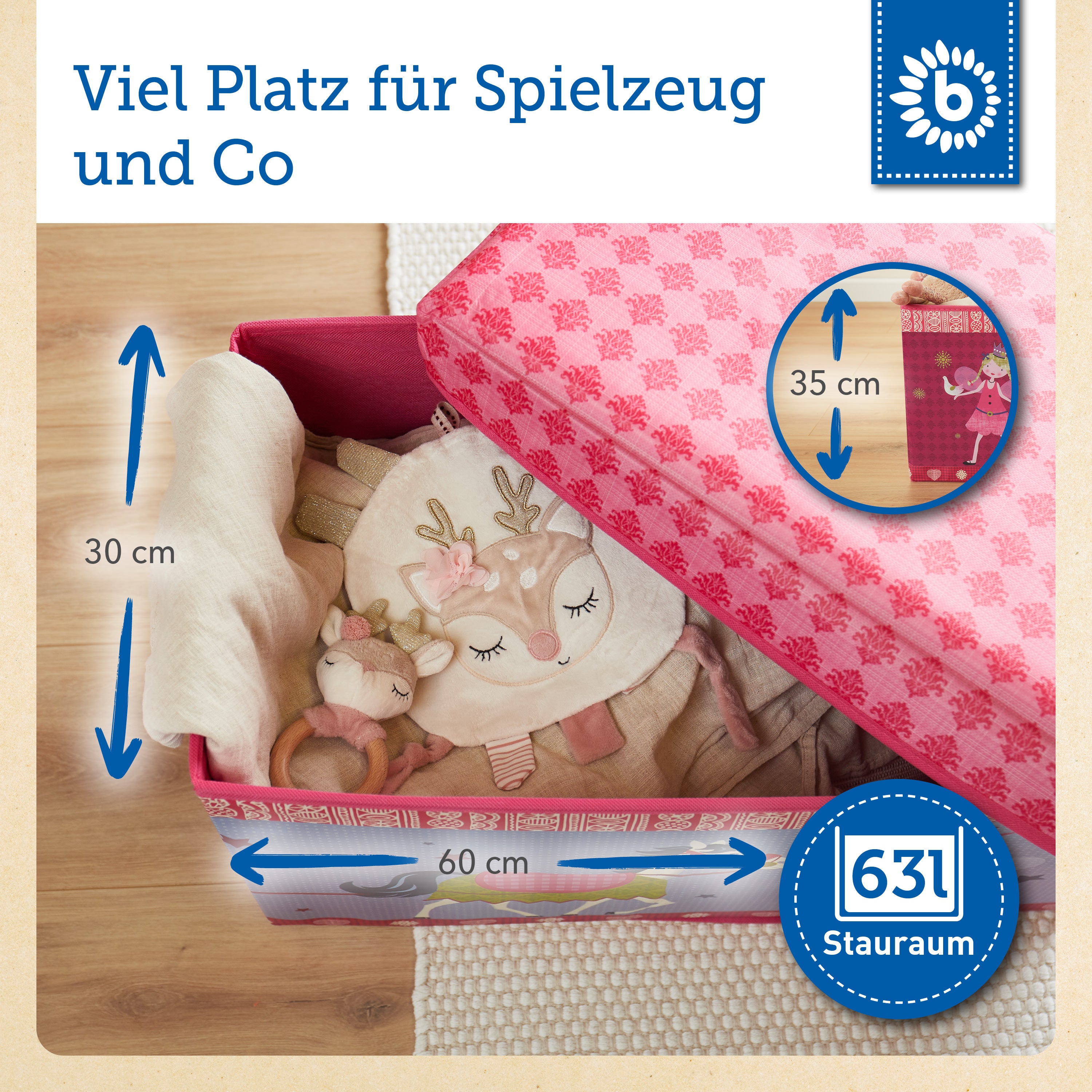 2in1 Staubox & Sitzbank Prinzessin
