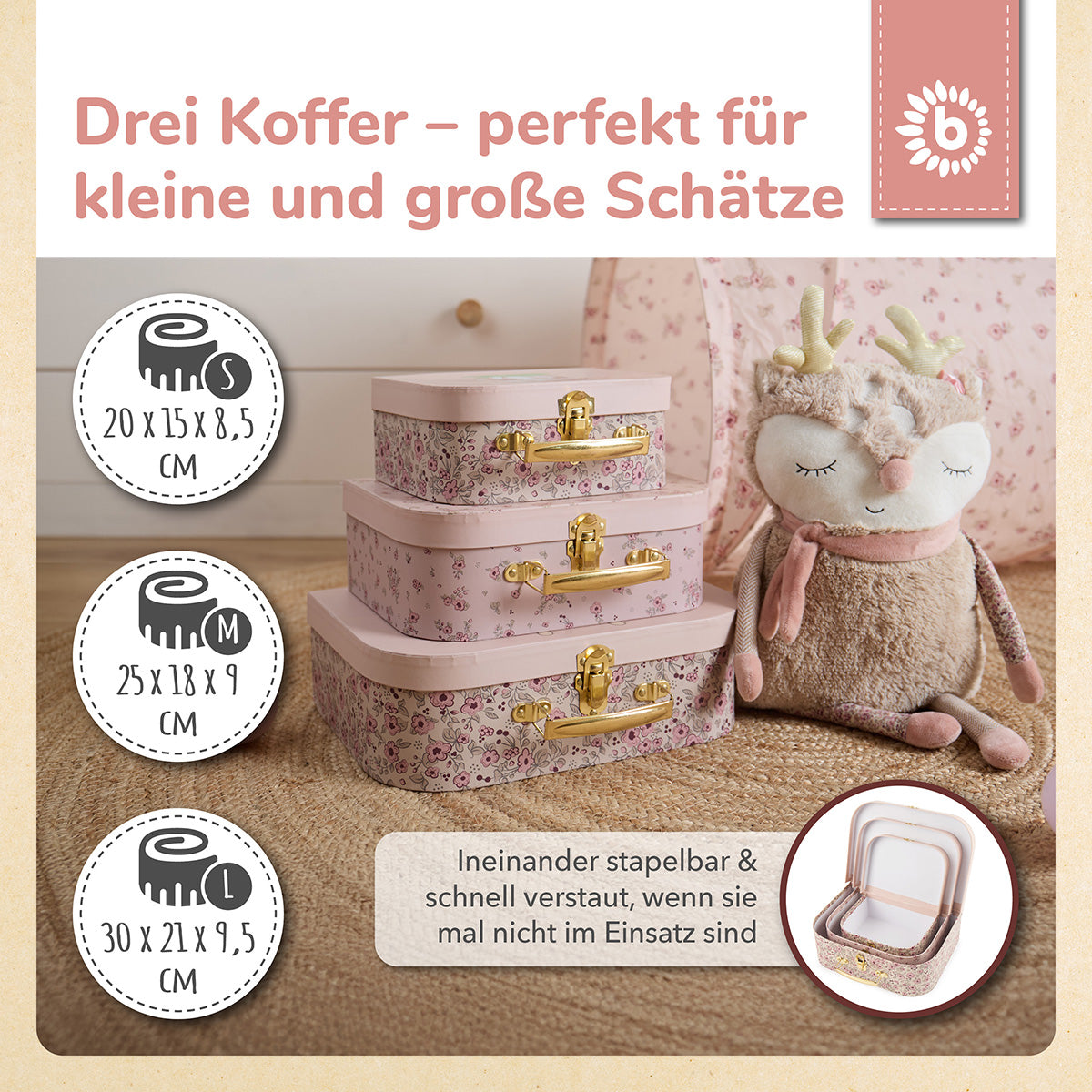 Set de 3 valises Ella Dreamy Flowers