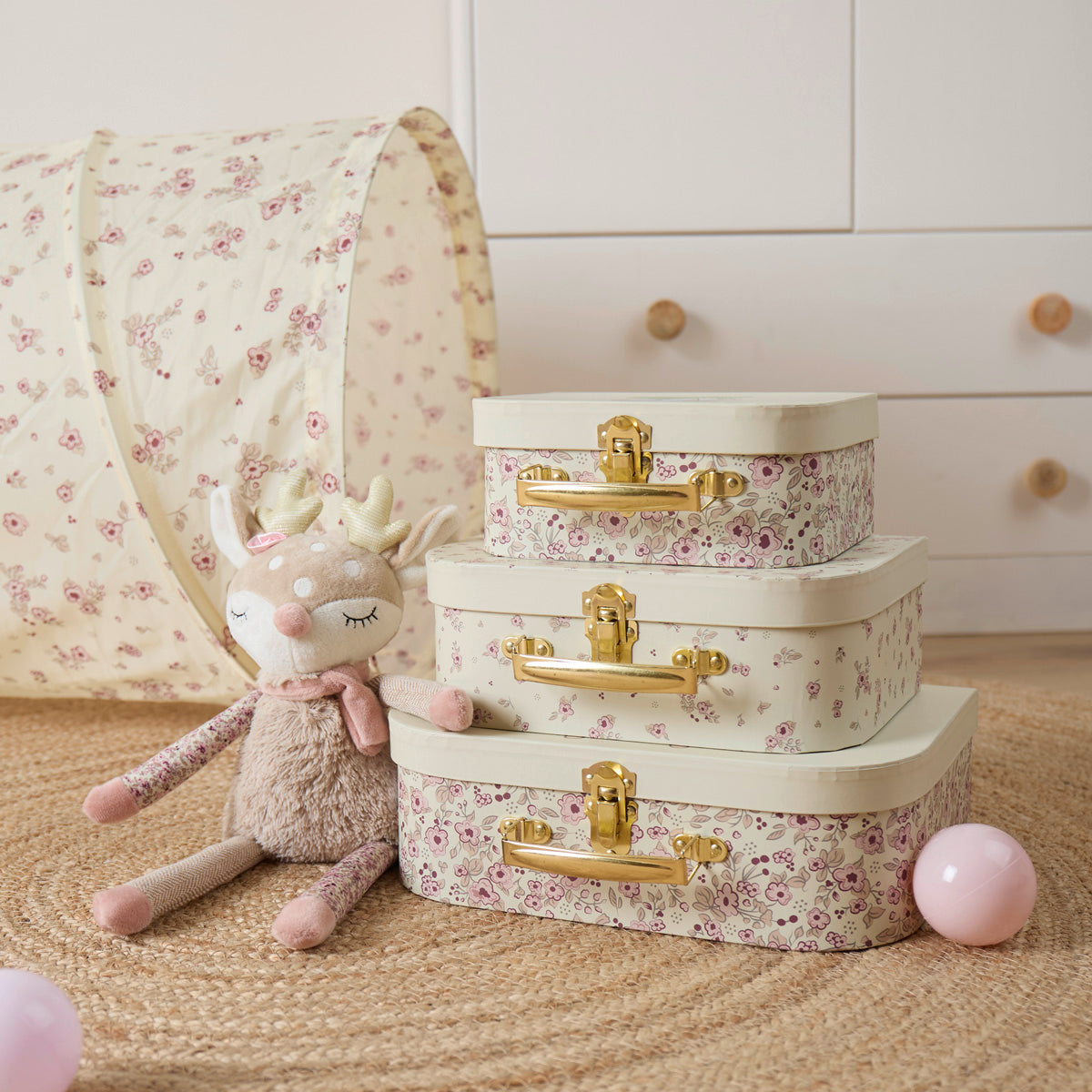 3er Kofferset Ella Vintage Flowers