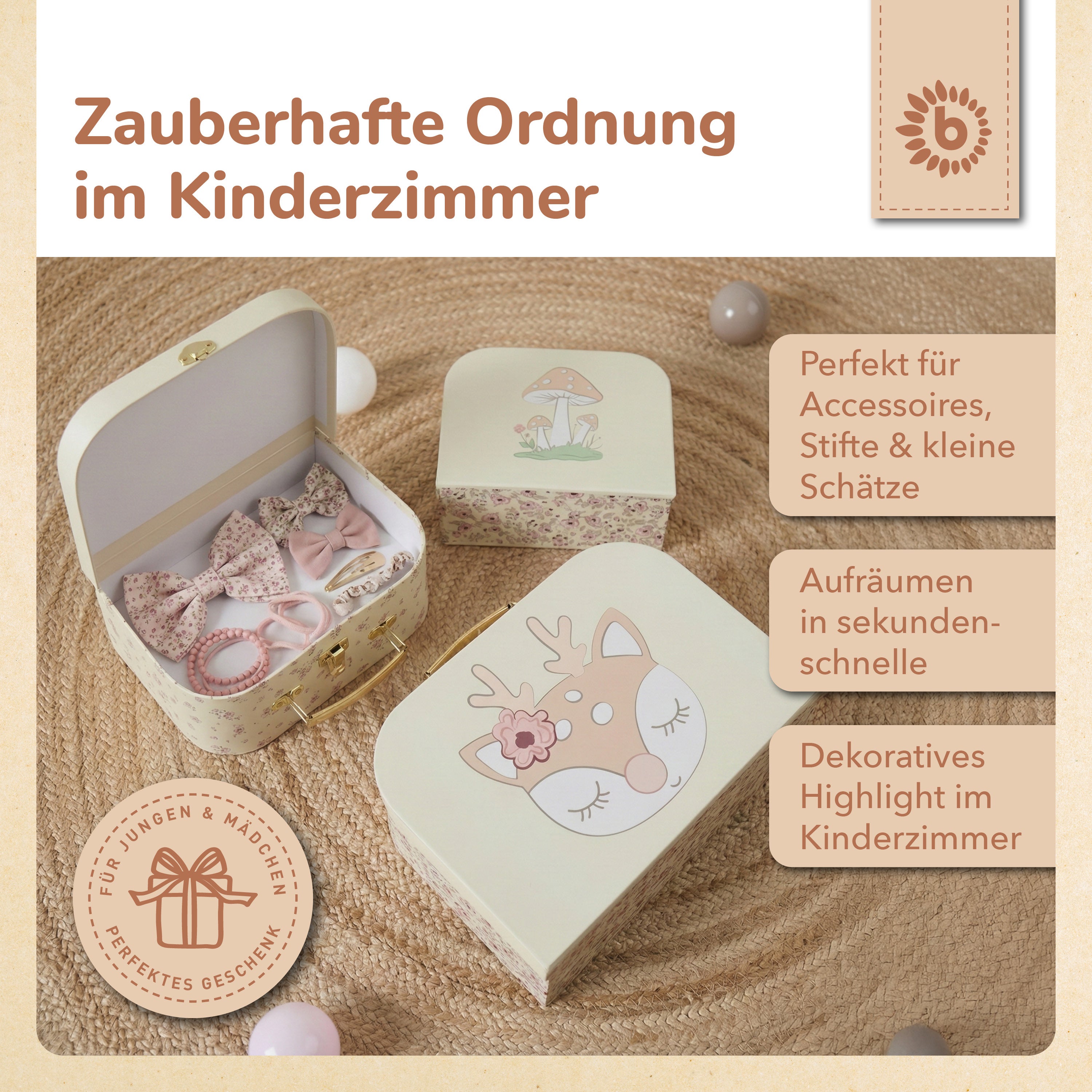 3er Kofferset Ella Vintage Flowers