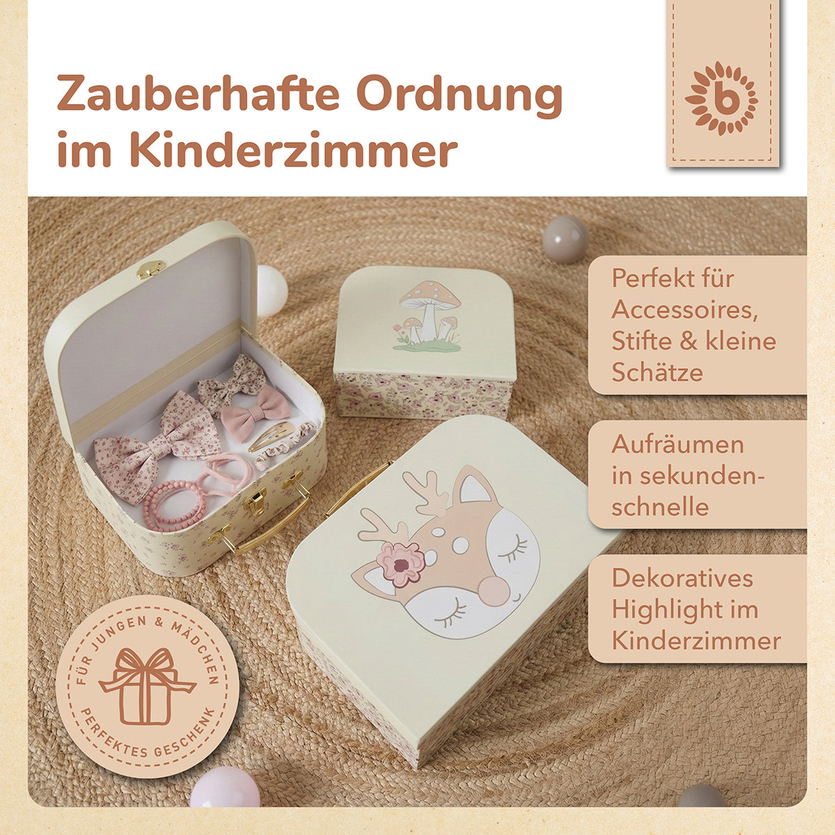 3er Kofferset Ella Vintage Flowers