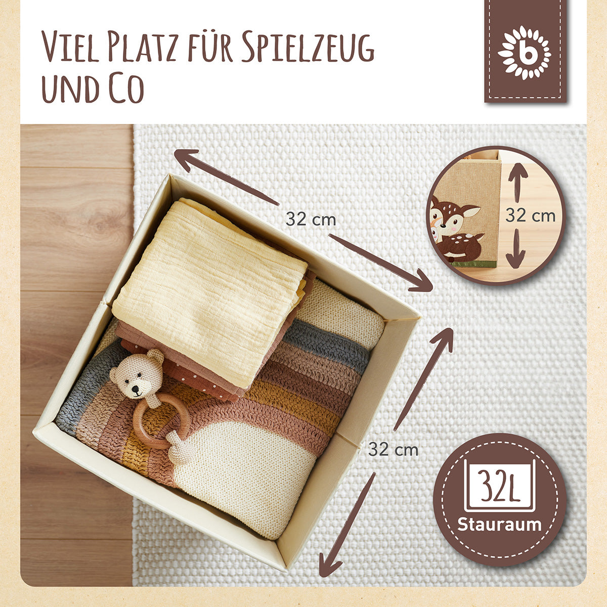 Aufbewahrungsbox Rehe