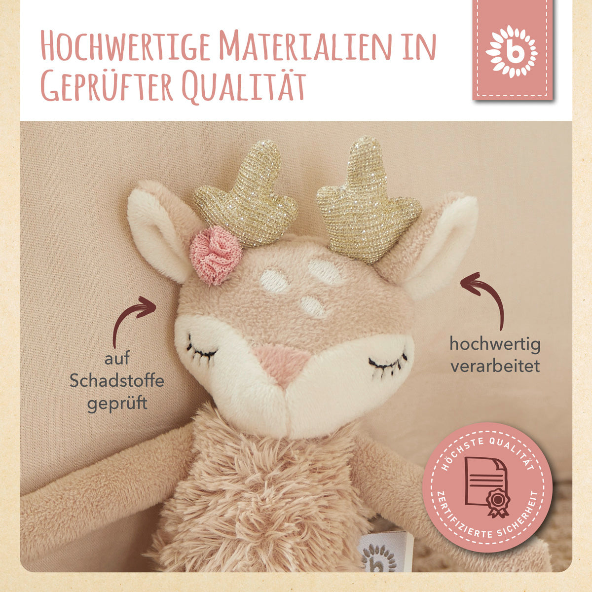 Spielfigur Reh Ella mit Rassel