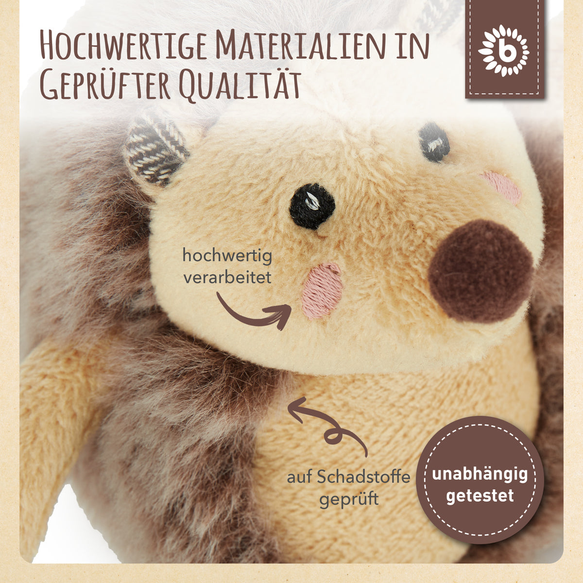 Spielfigur Igel Piksi mit Rassel