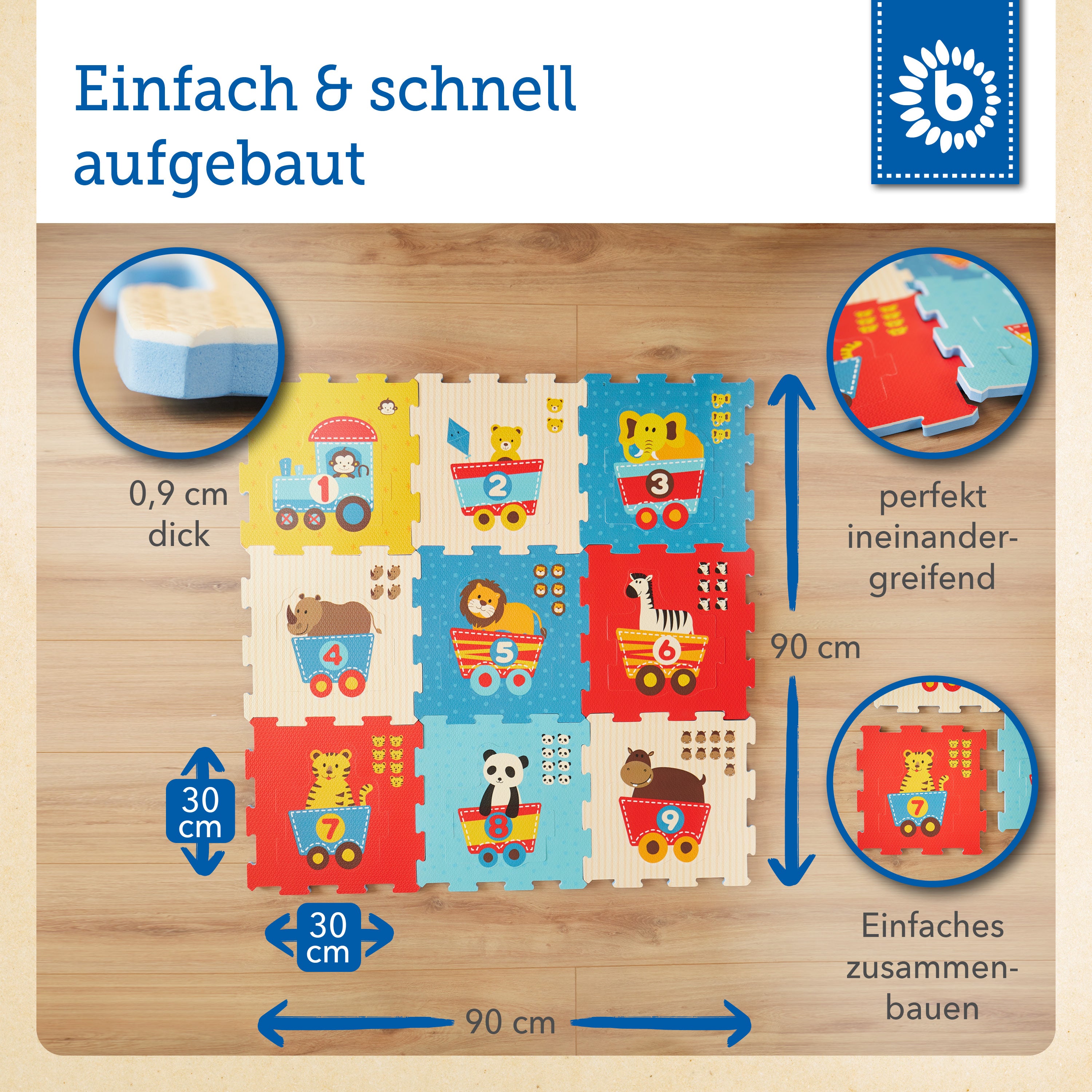 Puzzlematte Tier Motivzug 18 Teile