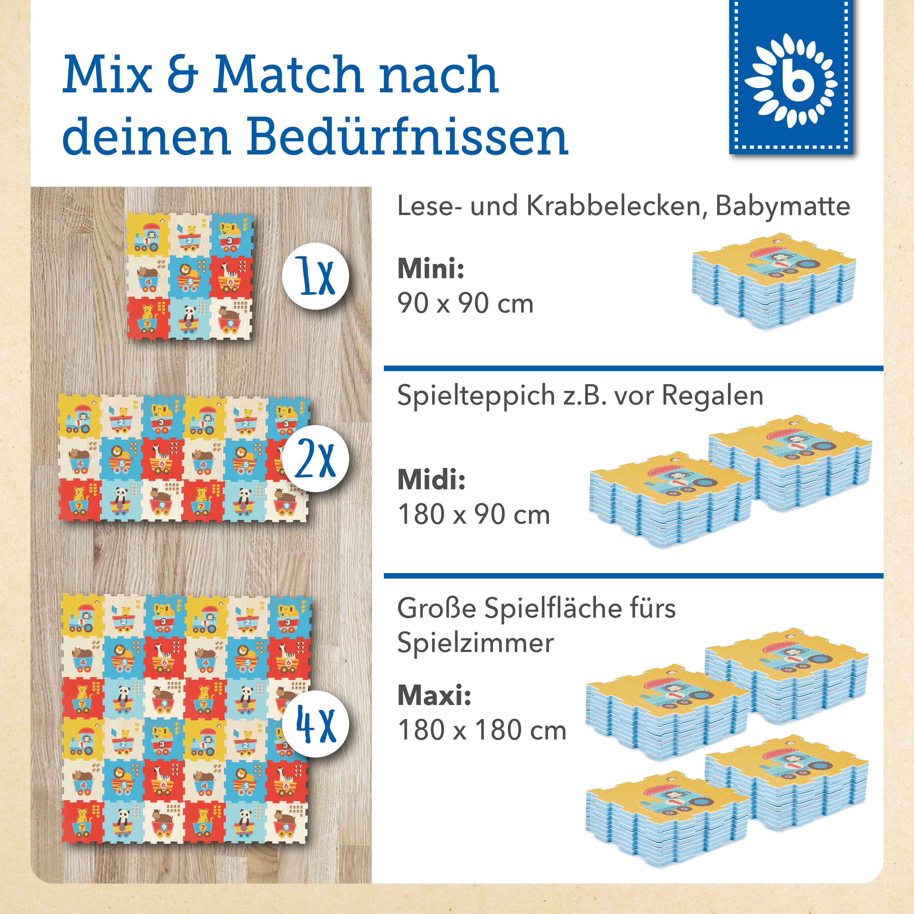 Puzzlematte Tier Motivzug 18 Teile