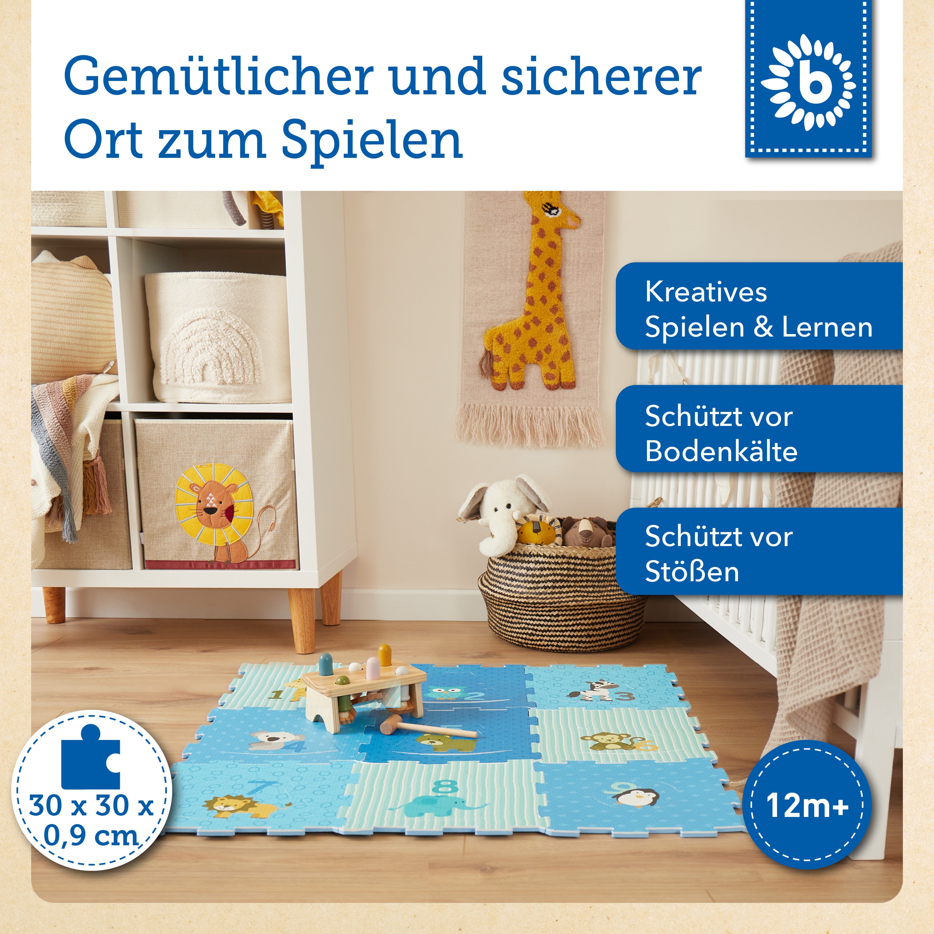 Puzzlematte Tiere blau 18 Teile