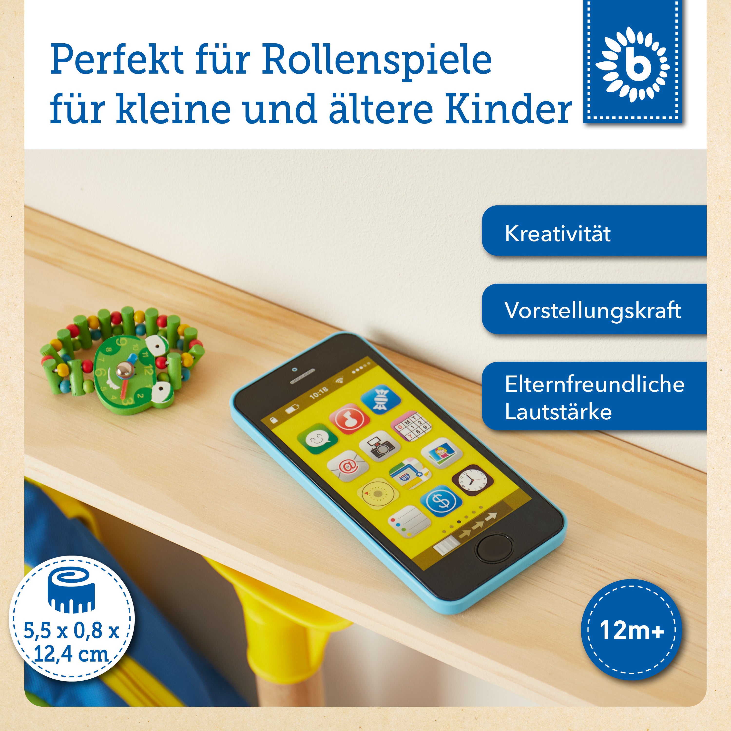 Smartphone blau mit Licht / Sounds