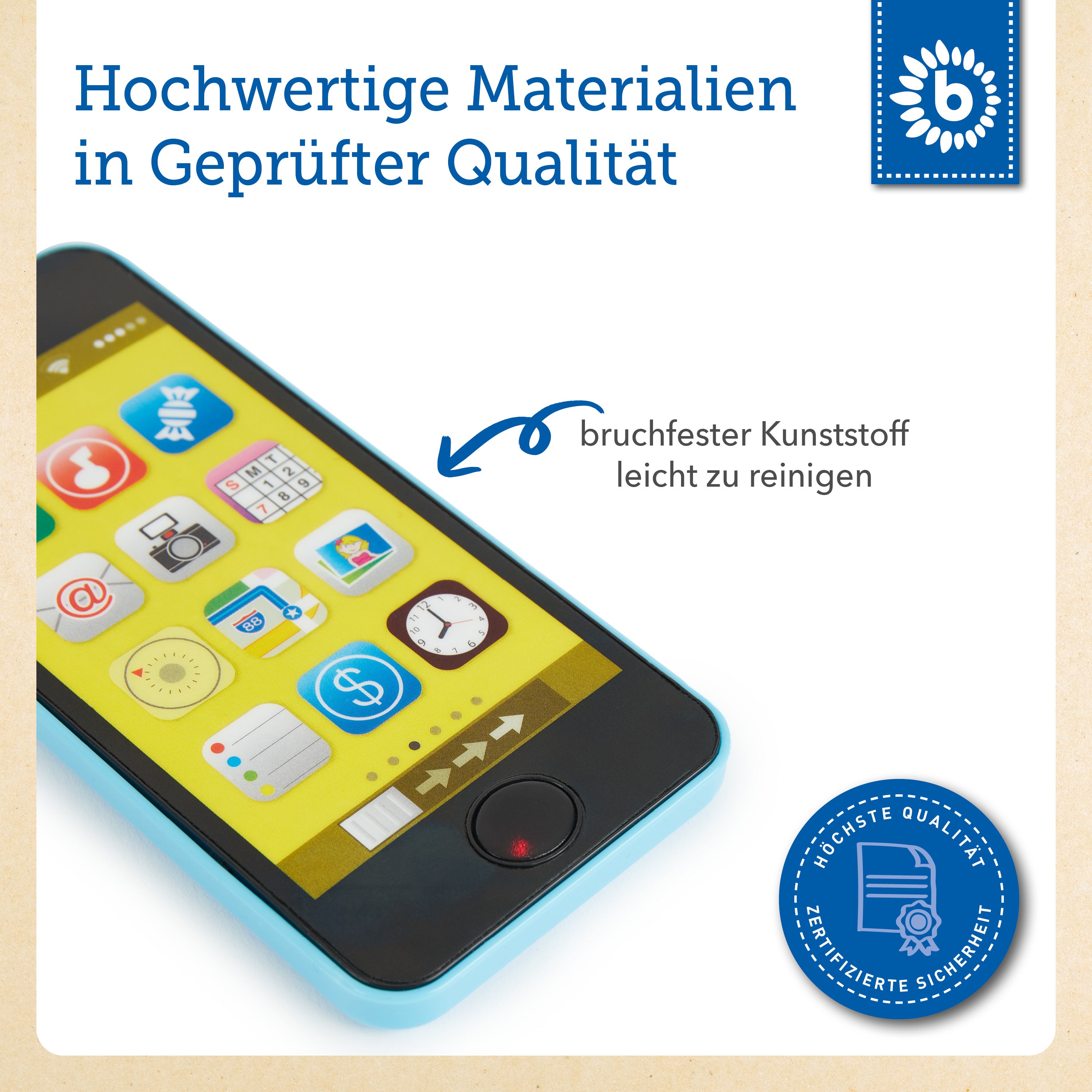 Smartphone blau mit Licht / Sounds