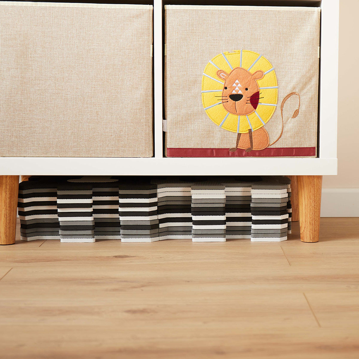 Tapis puzzle lettres black & white