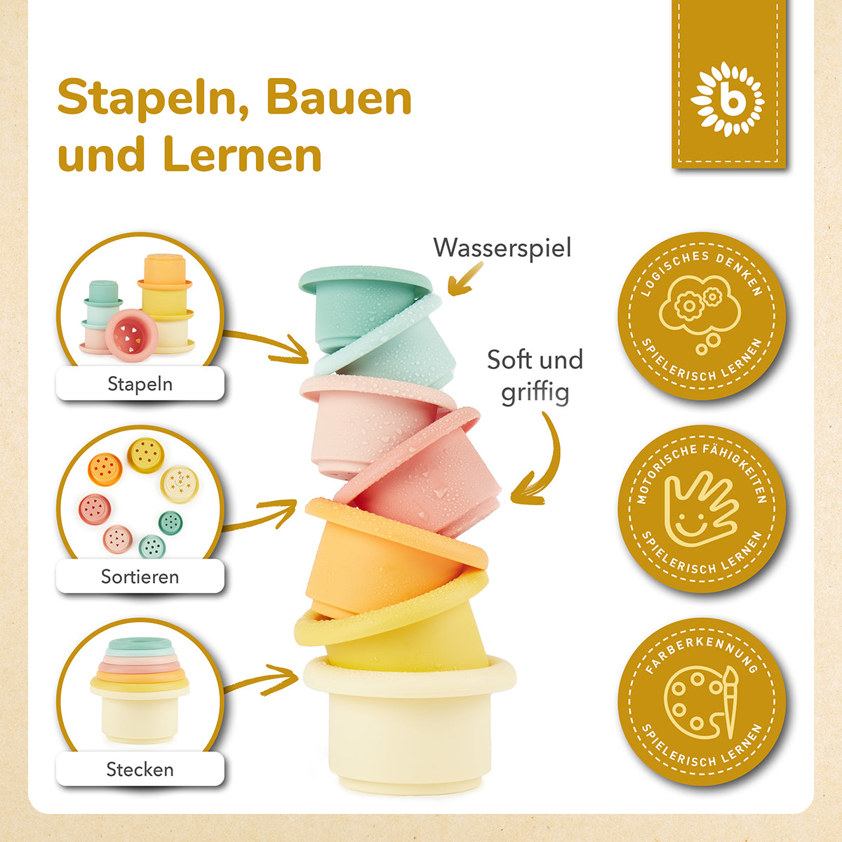 Silikon Stapelbecher Tropical Vibes