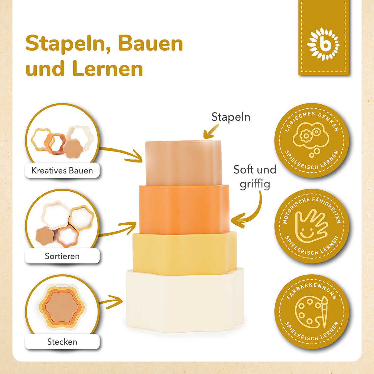 Silikon Stapelspiel Blume Chocolate Bliss