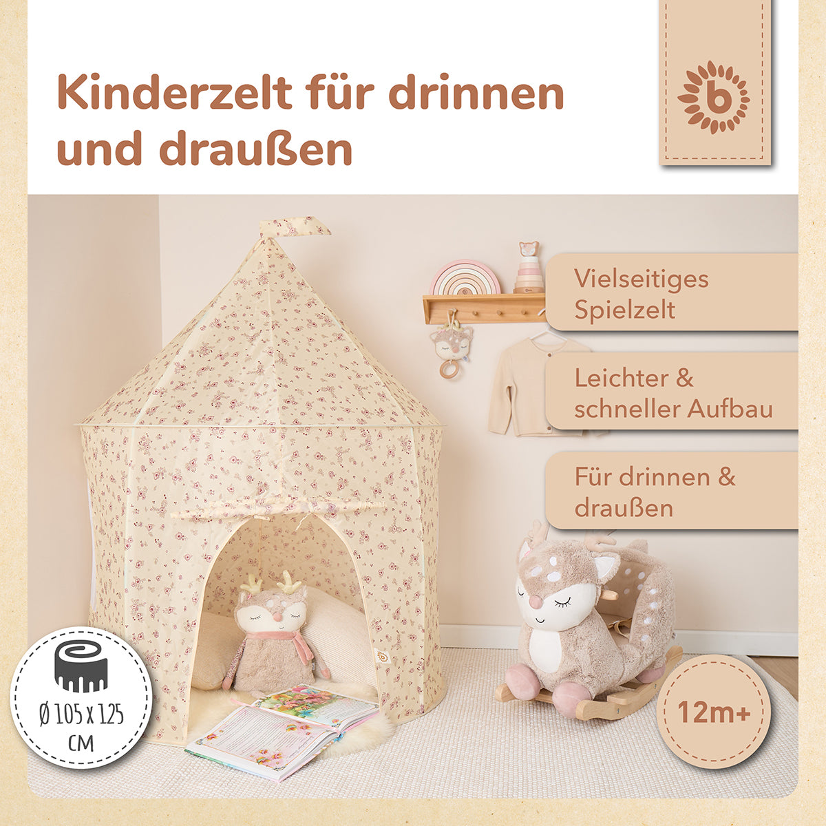 Pop Up Spielzelt Vintage Flowers