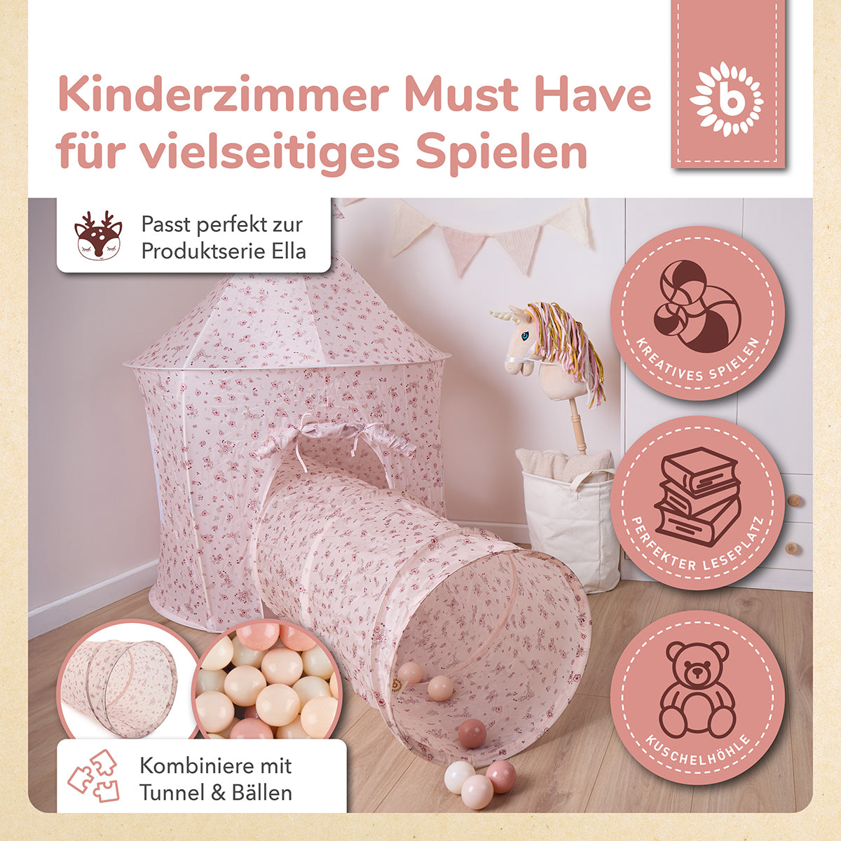 Pop Up Spielzelt Dreamy Flowers