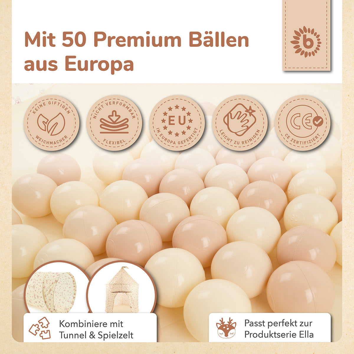 Pop Up Spielzelt und Bällebad Vintage Flowers mit 50 Bällen