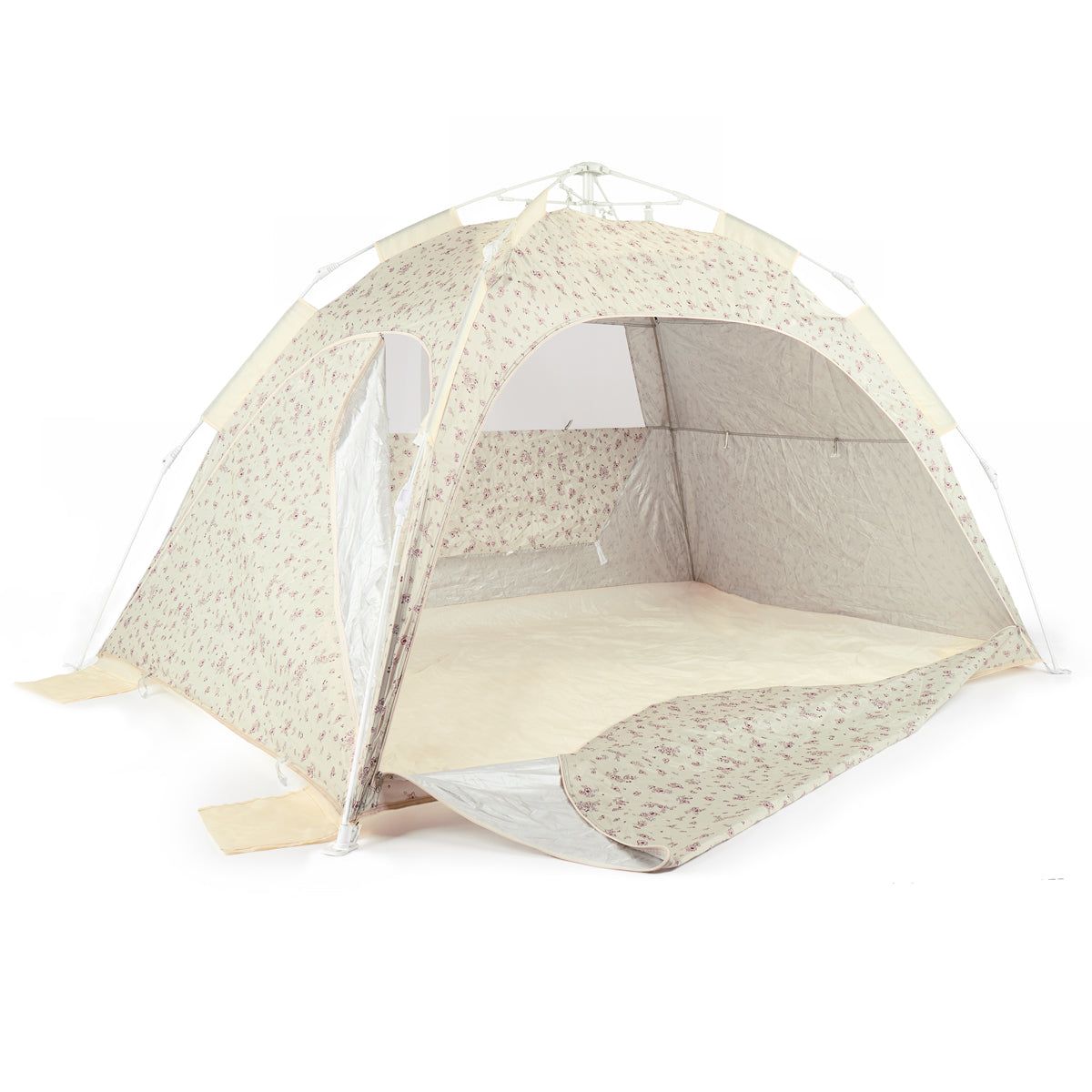 Strandzelt Vintage Flowers – Strandmuschel mit Quick-Up System, UV-Sch