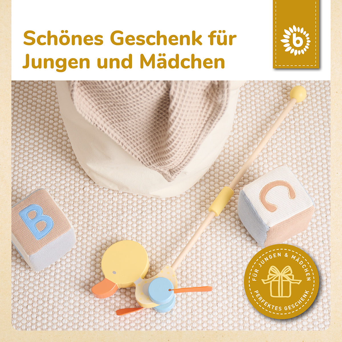 Rollerstab Watschelente gelb