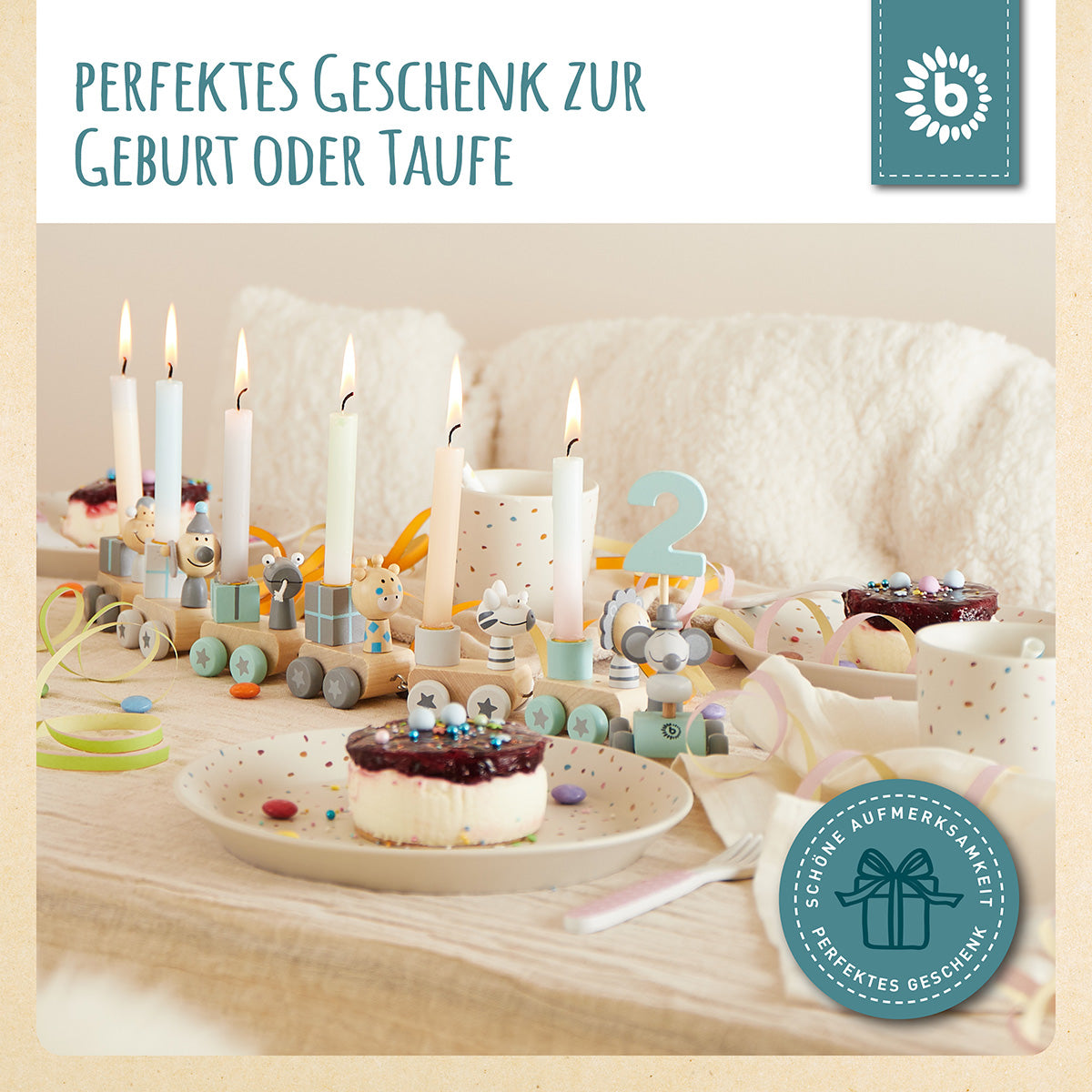 Geburtstagszug Holz Scandi 0-99 Jahre