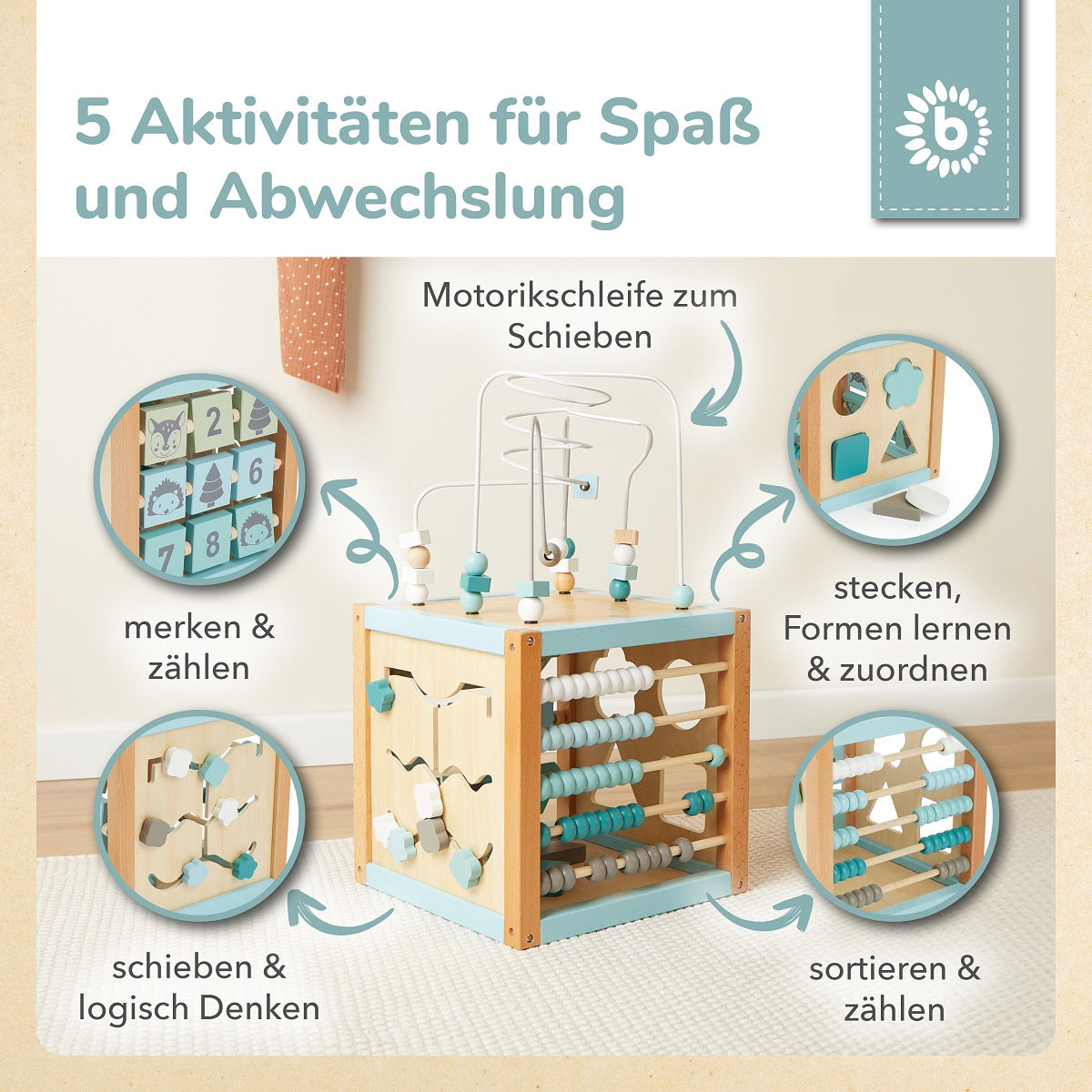 Motorikwürfel Waldtiere XXL FSC®