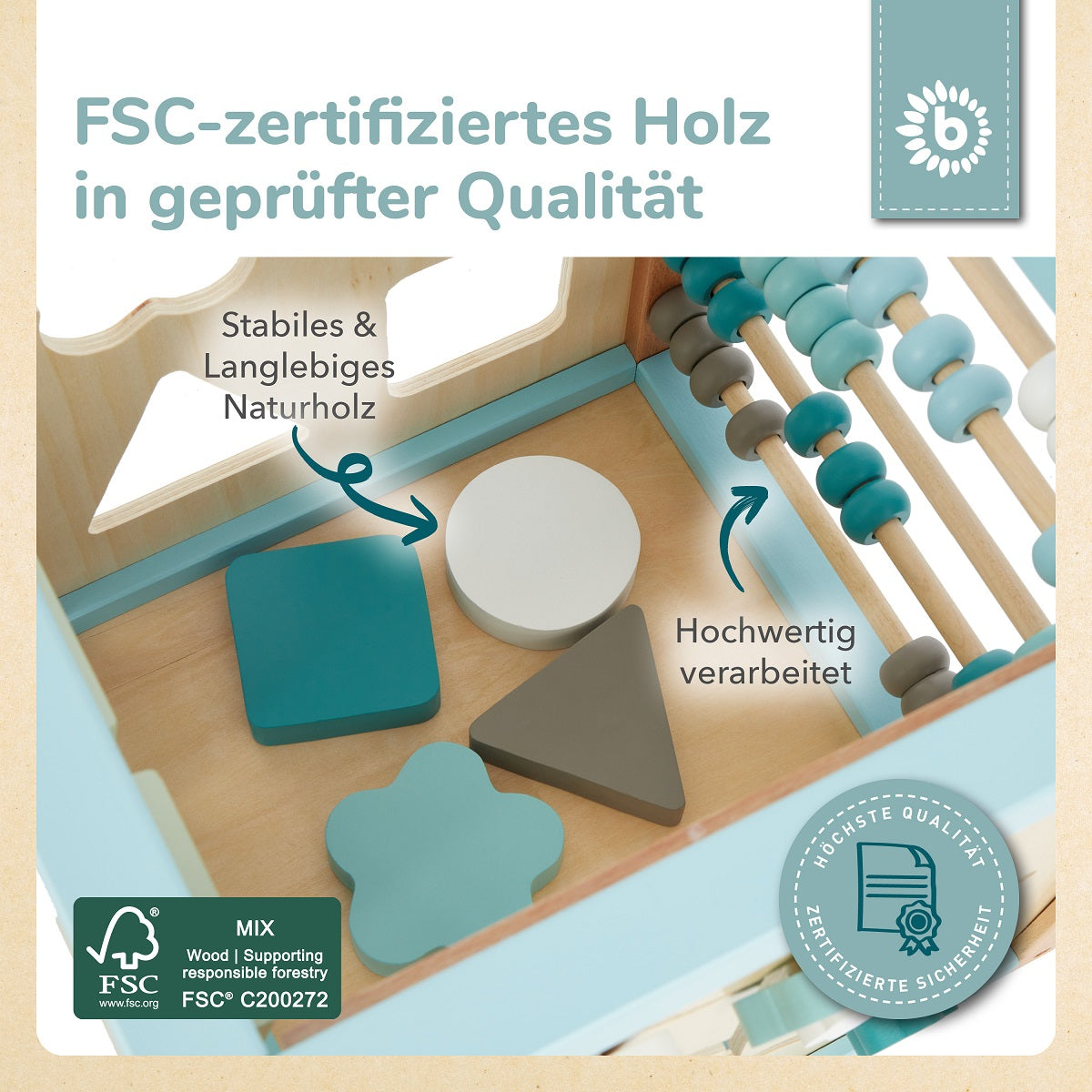Motorikwürfel Waldtiere XXL FSC®