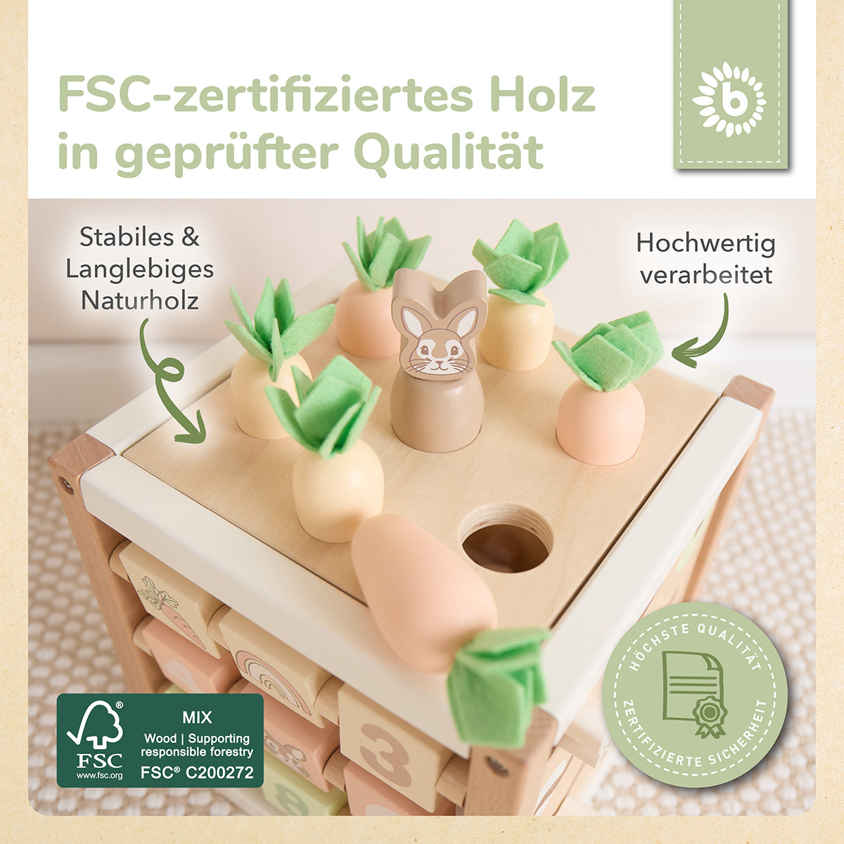 MOTORIKWÜRFEL HASE FINE FSC®