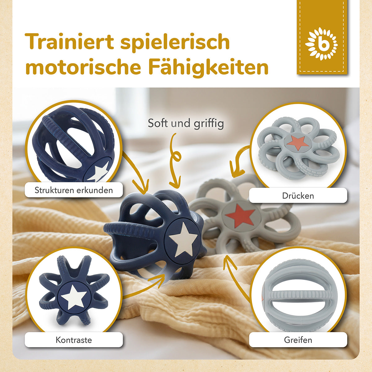 Silikon Beiß- & Greifball 2er Set Night Sky