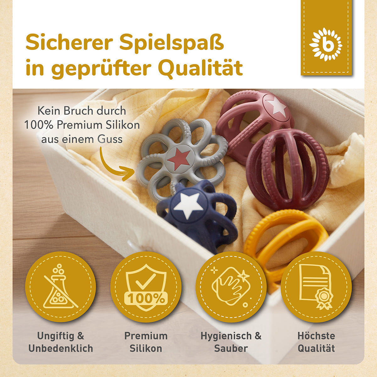 Silikon Beiß- & Greifball 2er Set Night Sky