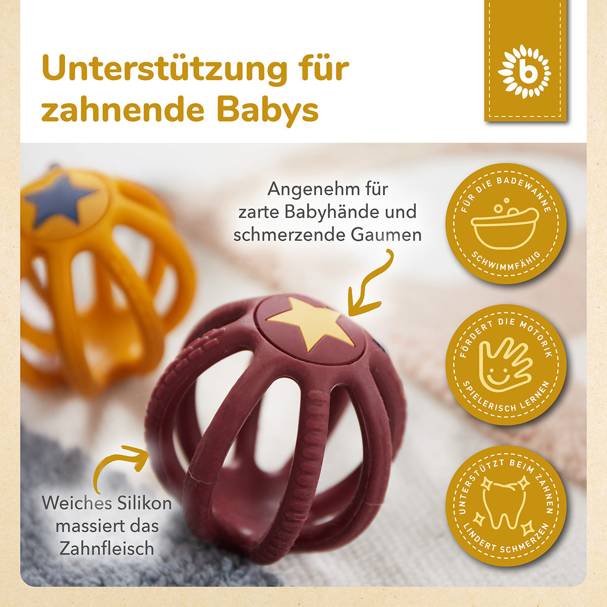 Silikon Beiß- & Greifball 2er Set Sunset