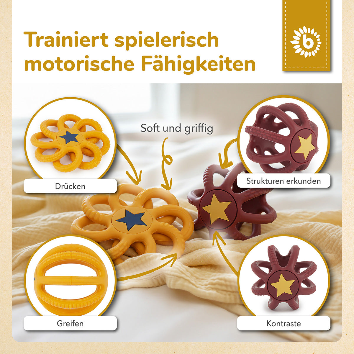 Silikon Beiß- & Greifball 2er Set Sunset