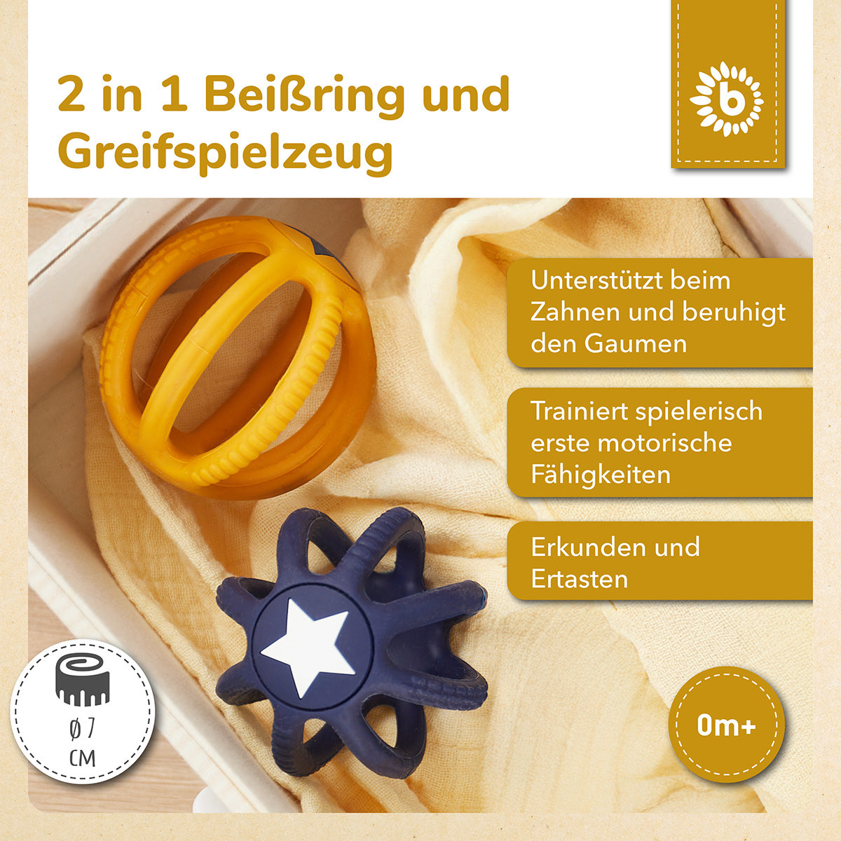 Silikon Beiß- & Greifball 2er Set Sun & Sky