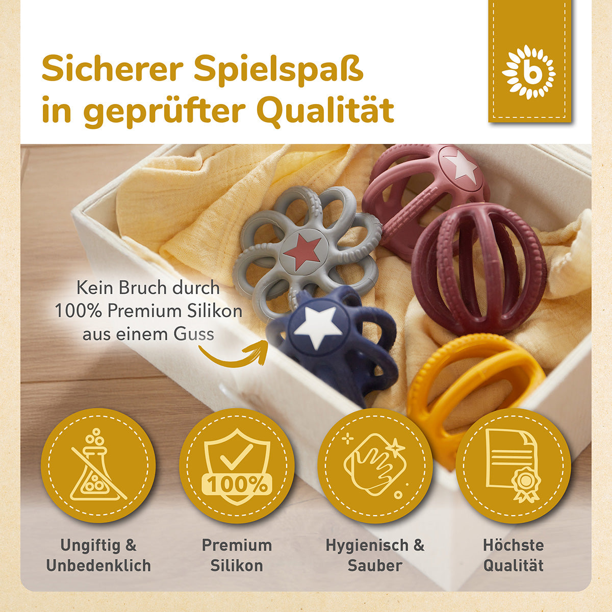 Silikon Beiß- & Greifball 2er Set Sun & Sky