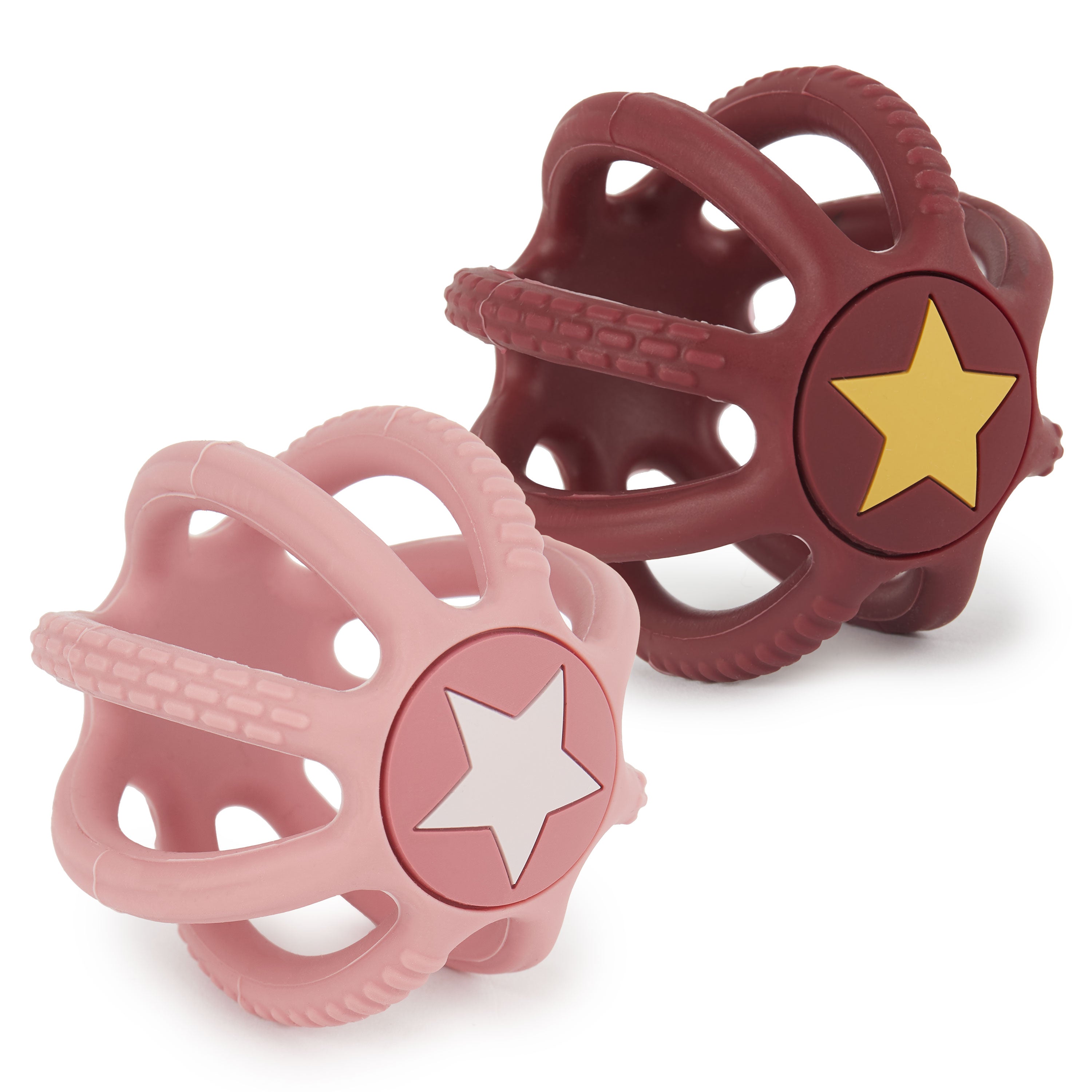 Silikon Beiß- & Greifball 2er Set Rosy Sky