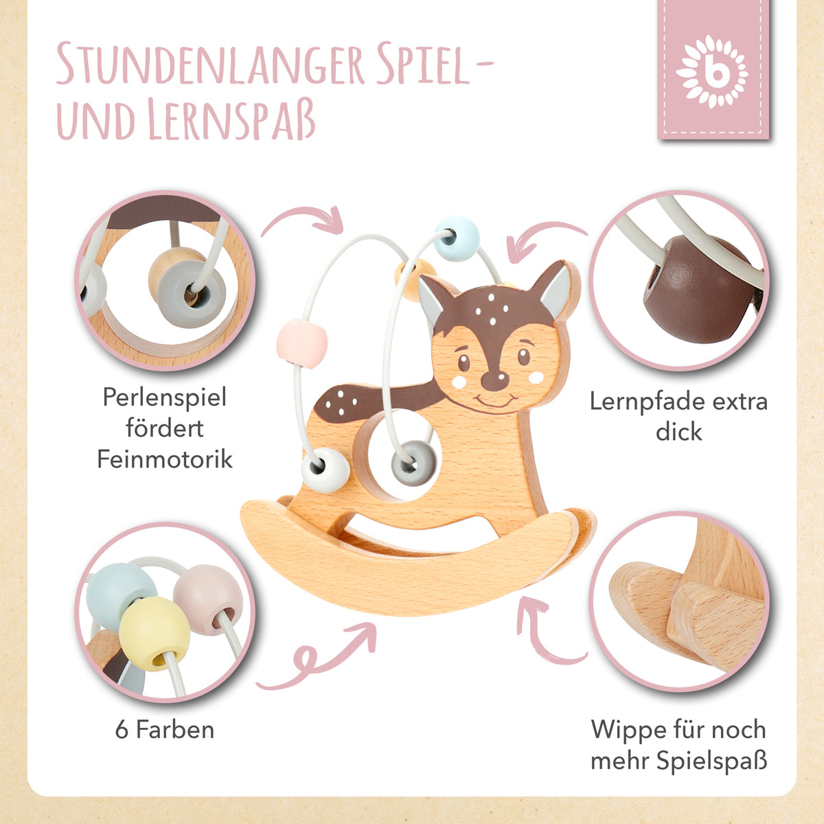 Motorikschleife mit Wippe Reh