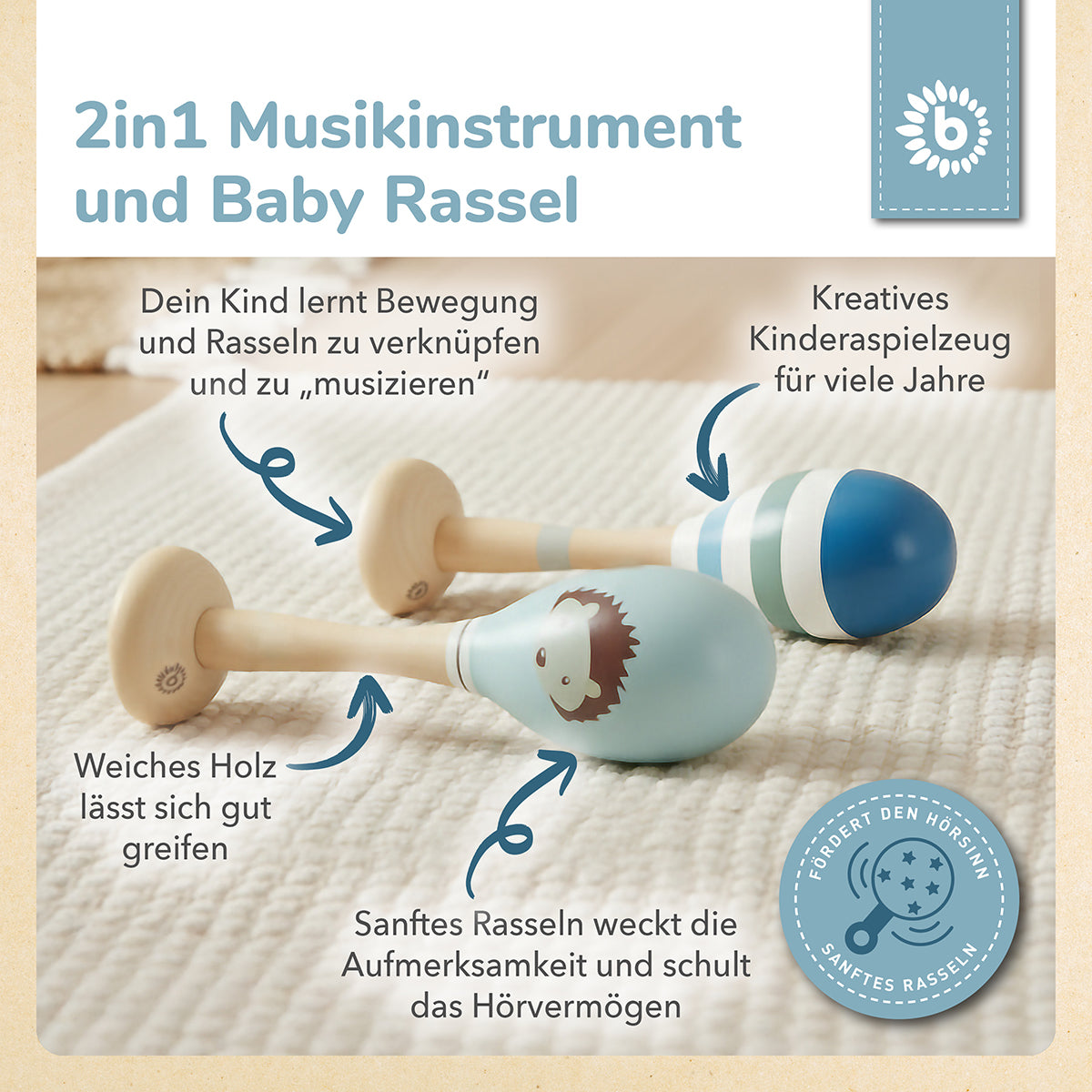 Maracas 2er Set Igel