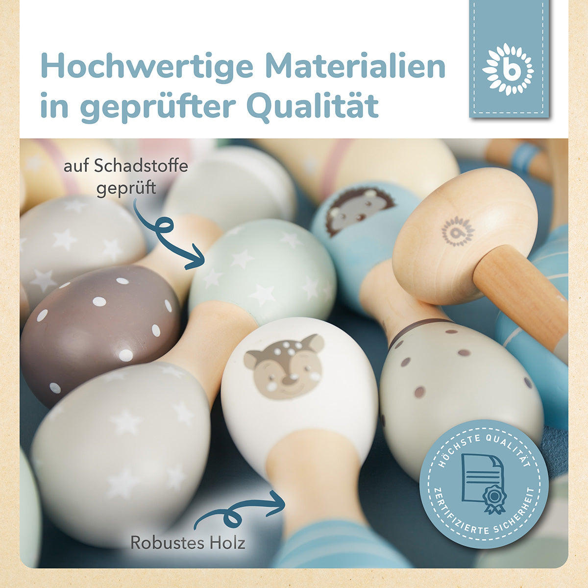 Hantelrasseln 2er Set Reh