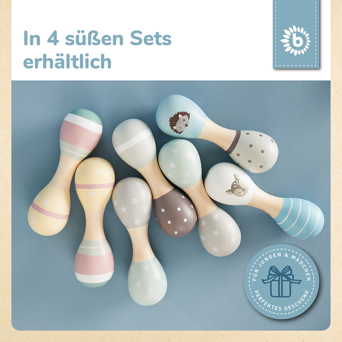 Hantelrasseln 2er Set Reh