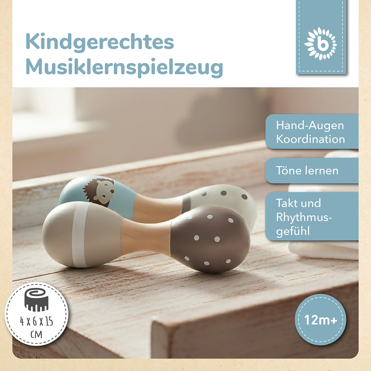 Hantelrasseln 2er Set Igel