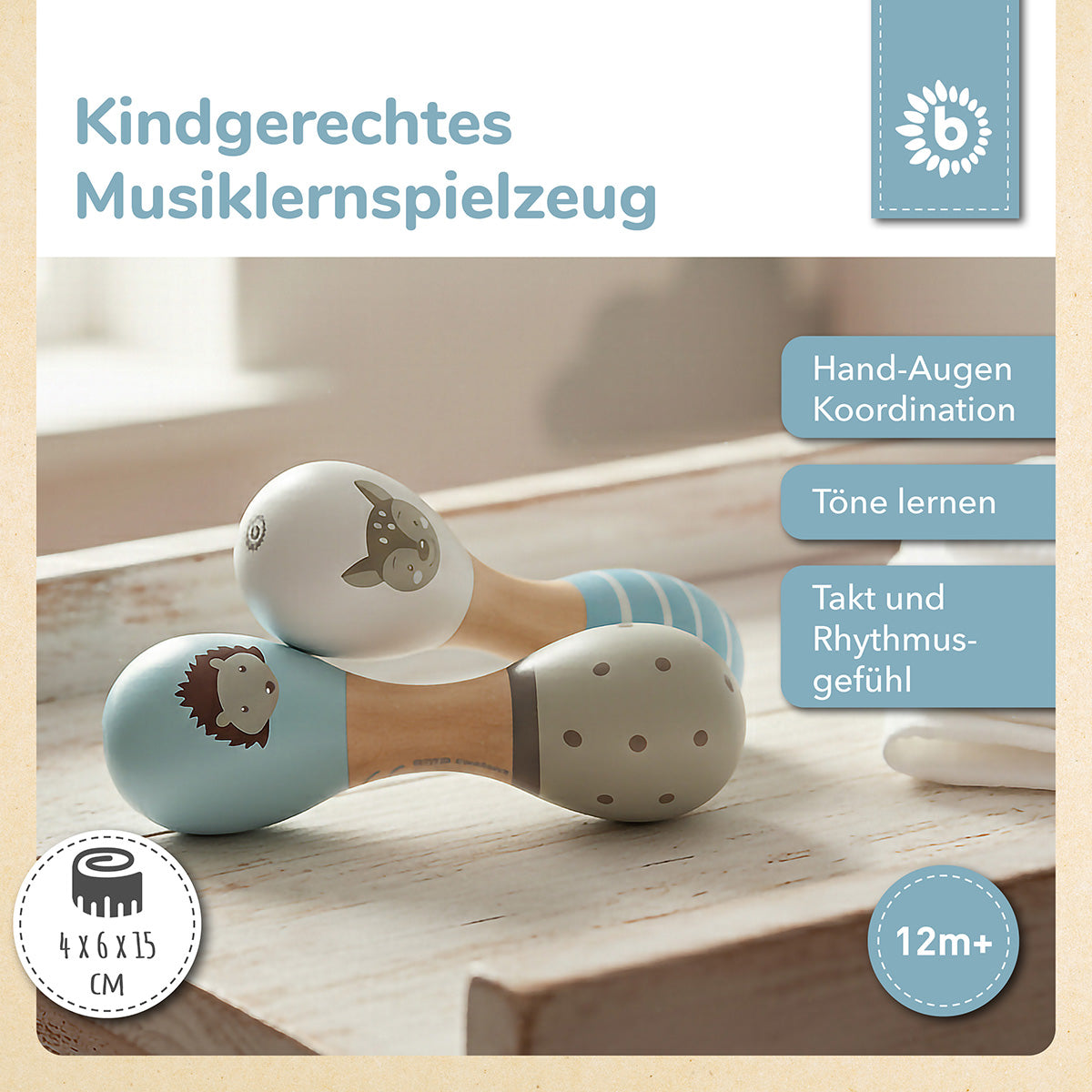 Hantelrasseln 2er Set Waldtiere