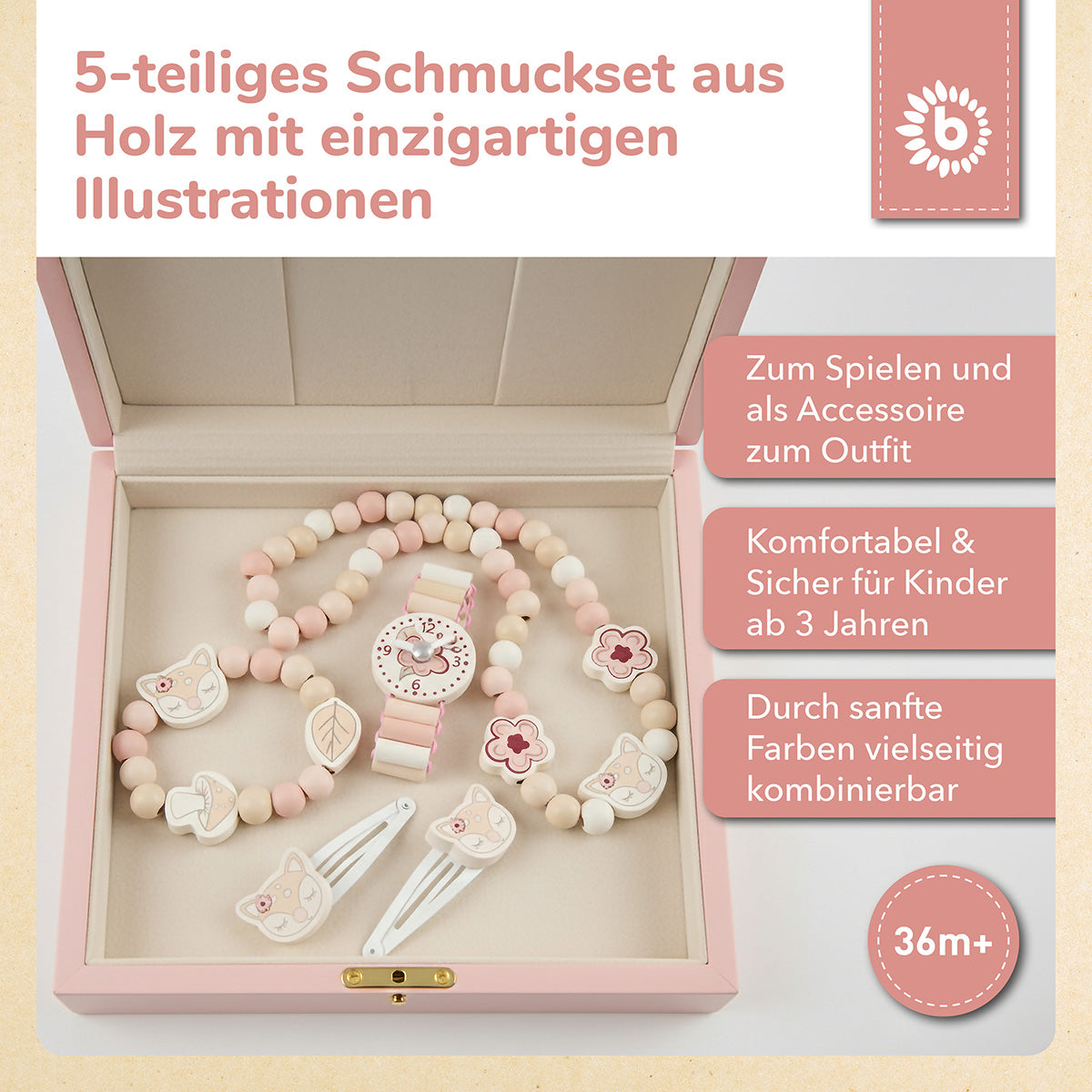 Holzschmuckset Reh Ella FSC®