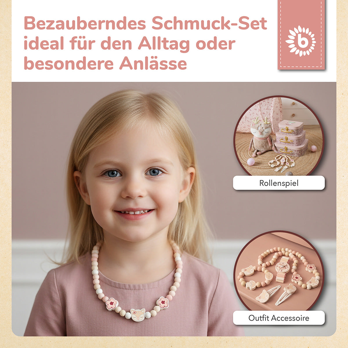 Holzschmuckset Reh Ella FSC®