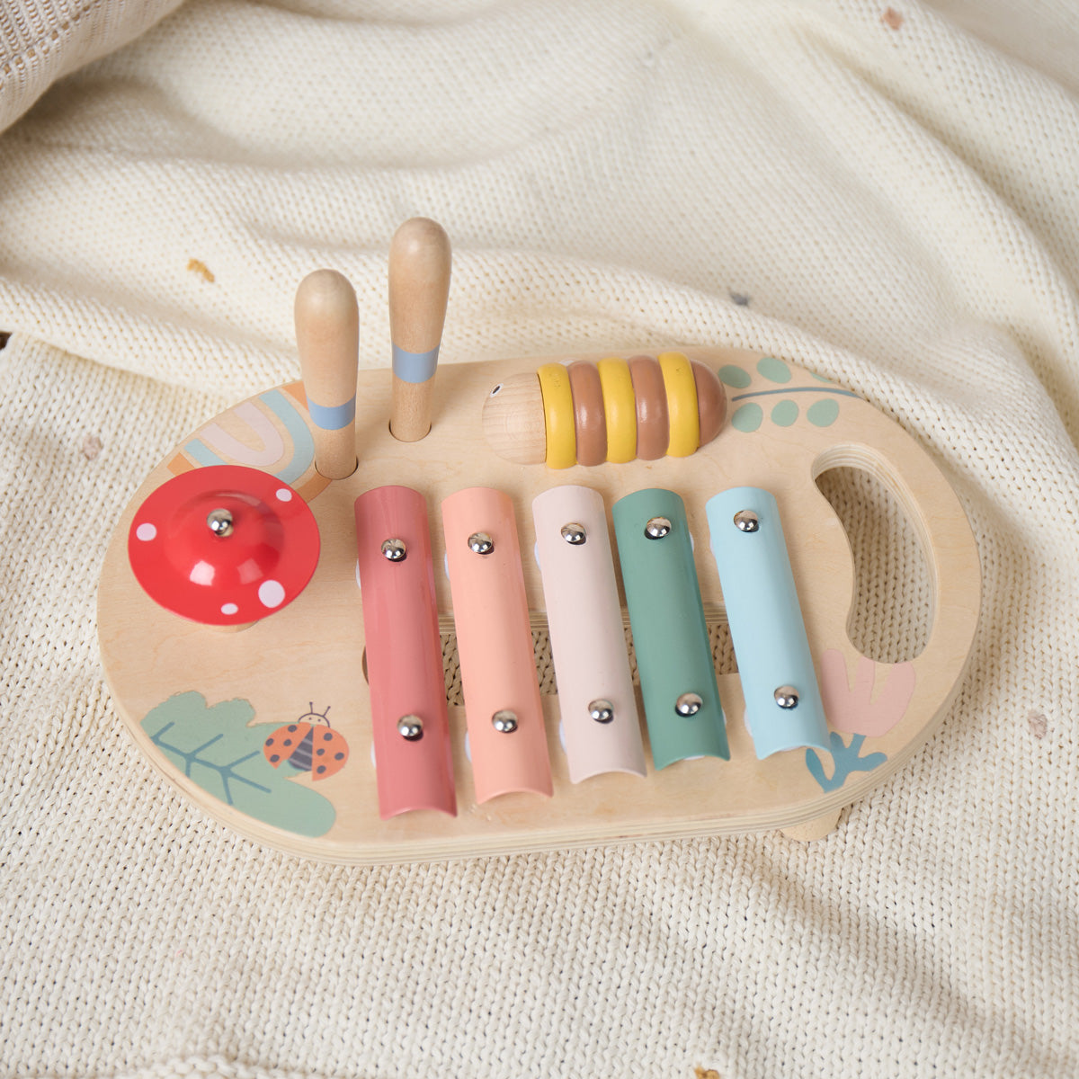 Musikspieltisch mit Xylophon – Klangstation aus Holz – Frühling