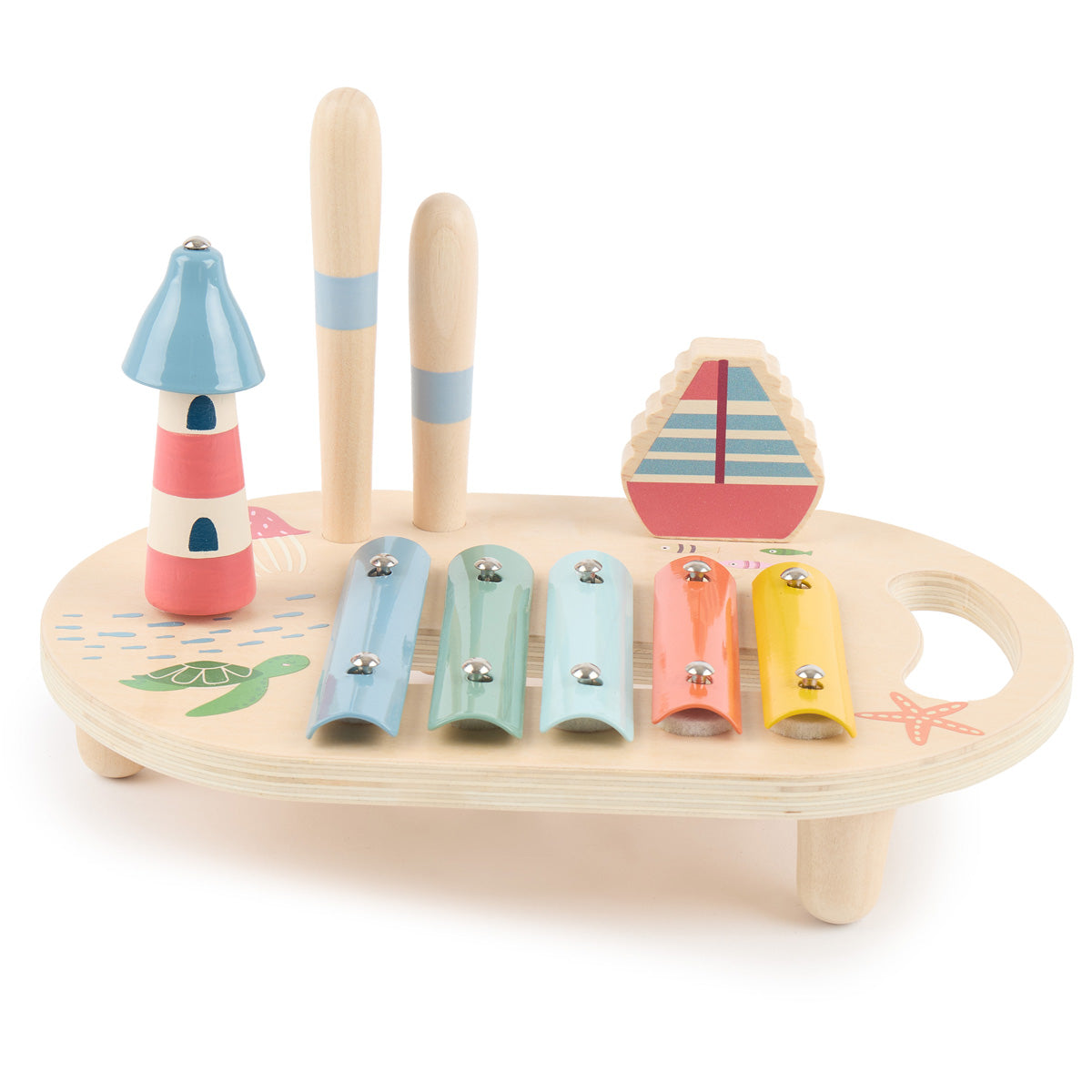Musikspieltisch mit Xylophon – Klangstation aus Holz – Ozean