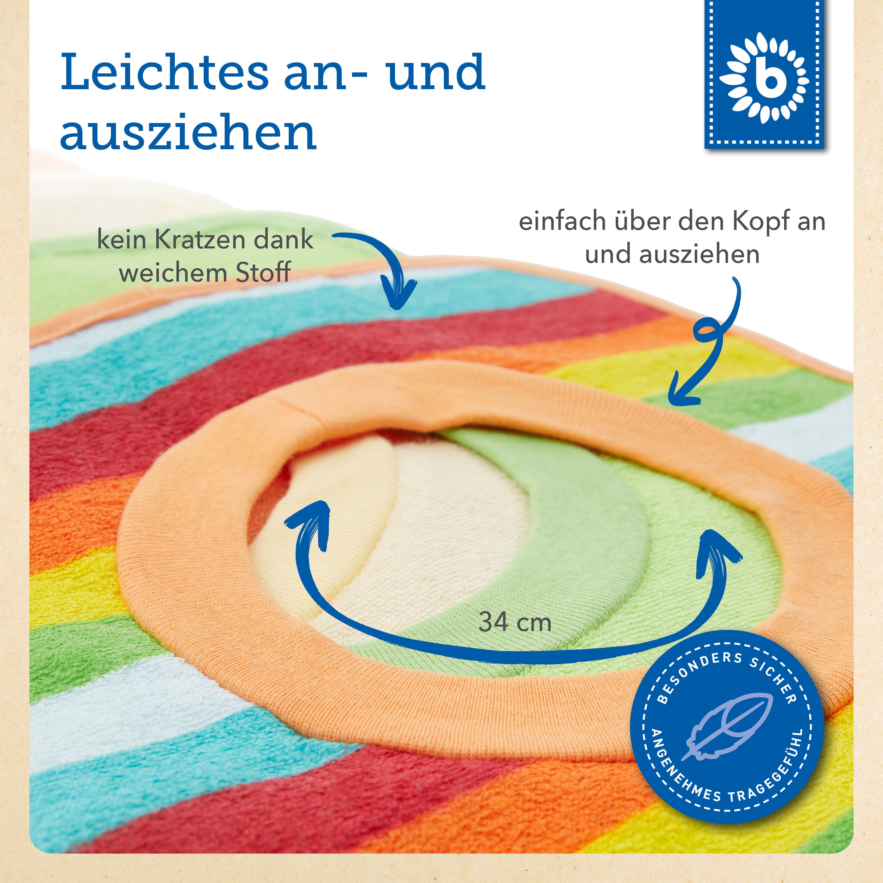 6er Set Schlupflätzchen Rainbow