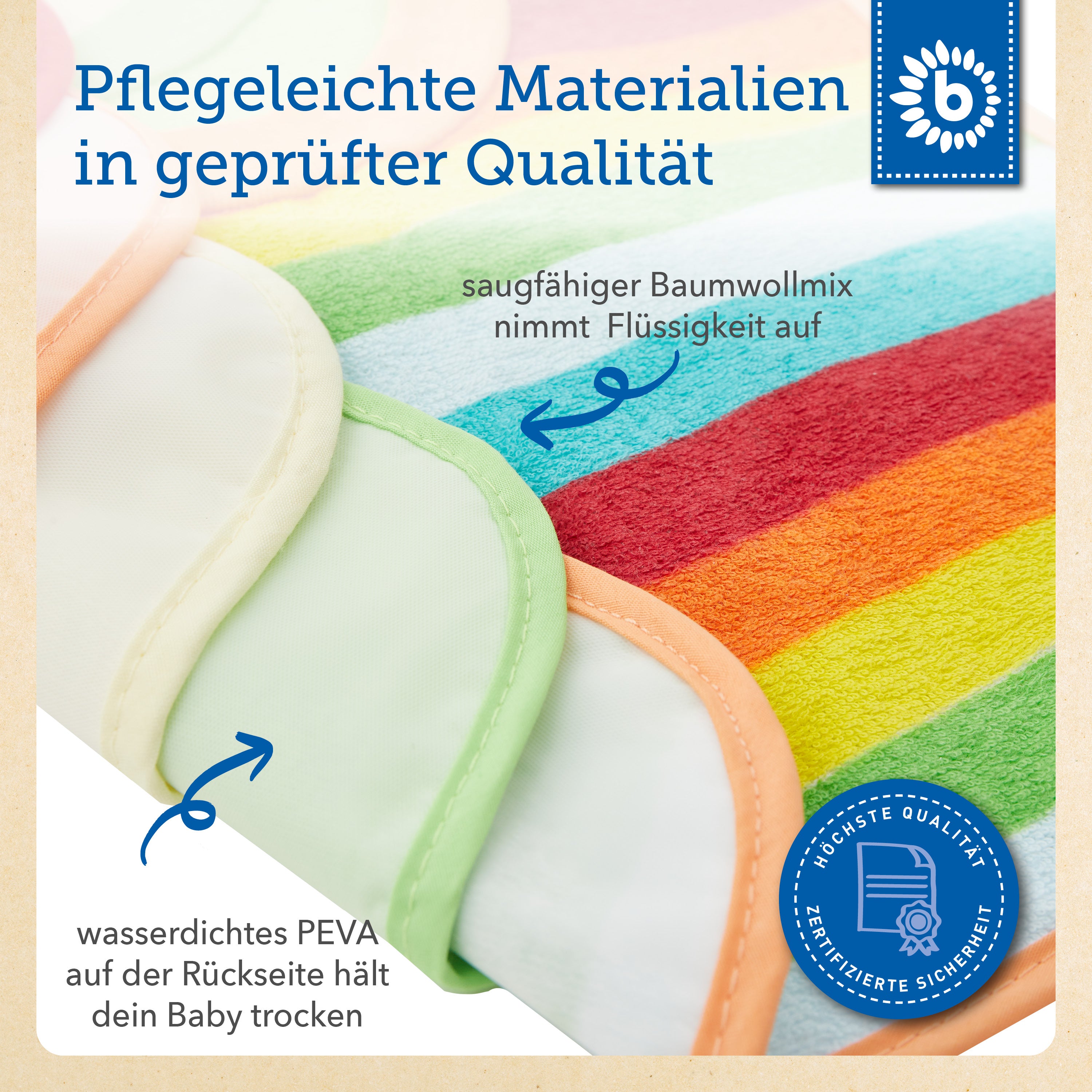 6er Set Schlupflätzchen Rainbow