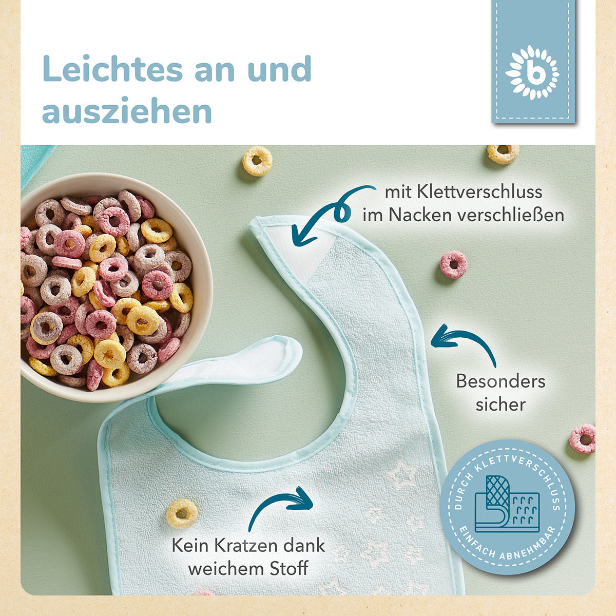 Lätzchen 5er Set teal