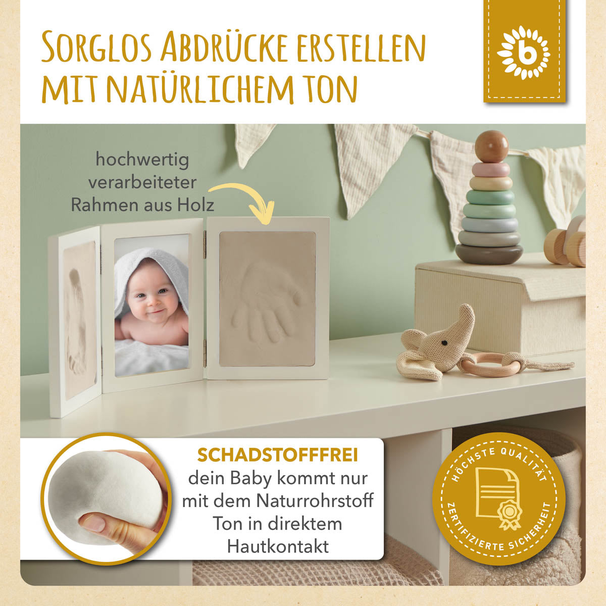 Abdruckset mit Bilderrahmen